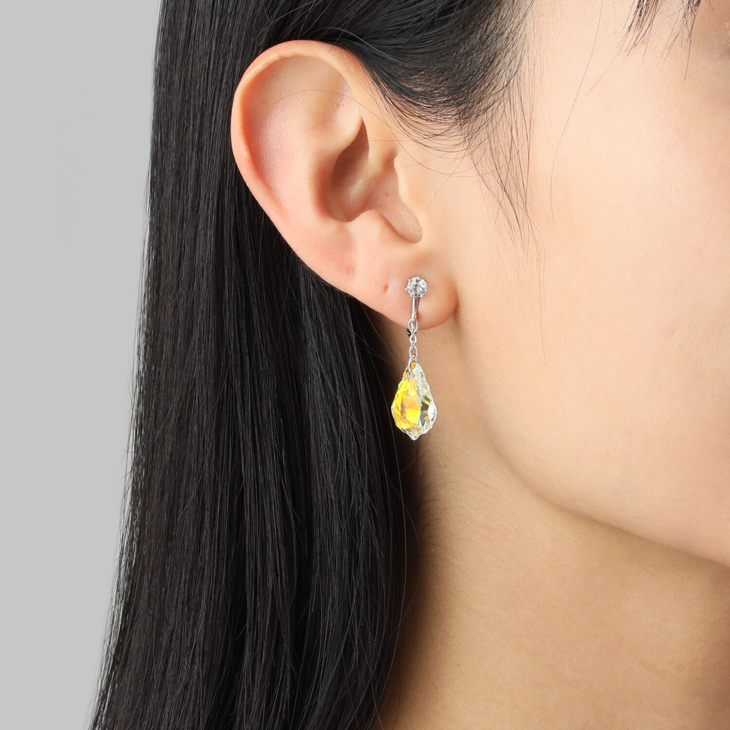 キラキラギフト バイ　アビステ クリスタルガラス＆ ビジュウ ドロップ イヤリング／ピアス