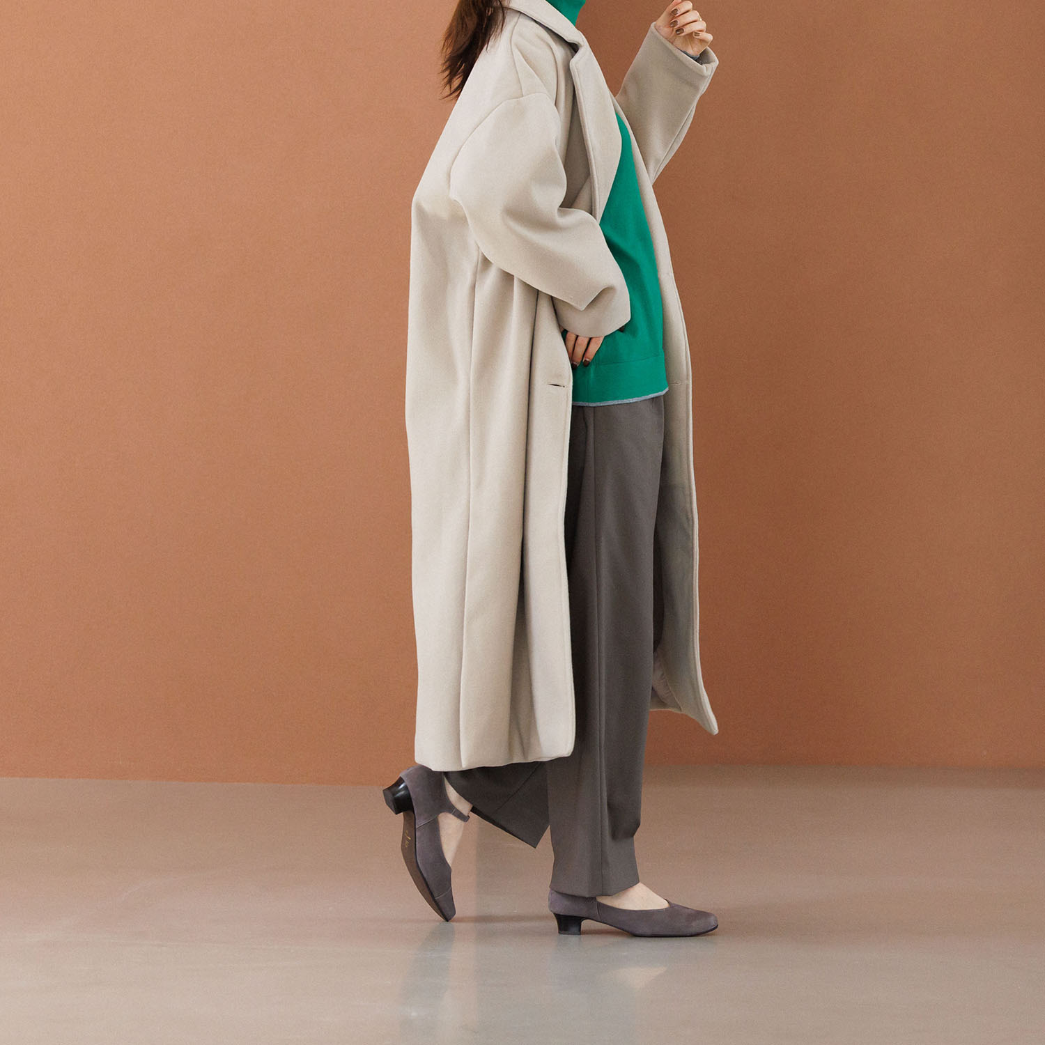 卑弥呼 “快適ウォークシリーズ” 日本製　はっ水牛革 ３．５ｃｍヒール ストラップパンプス