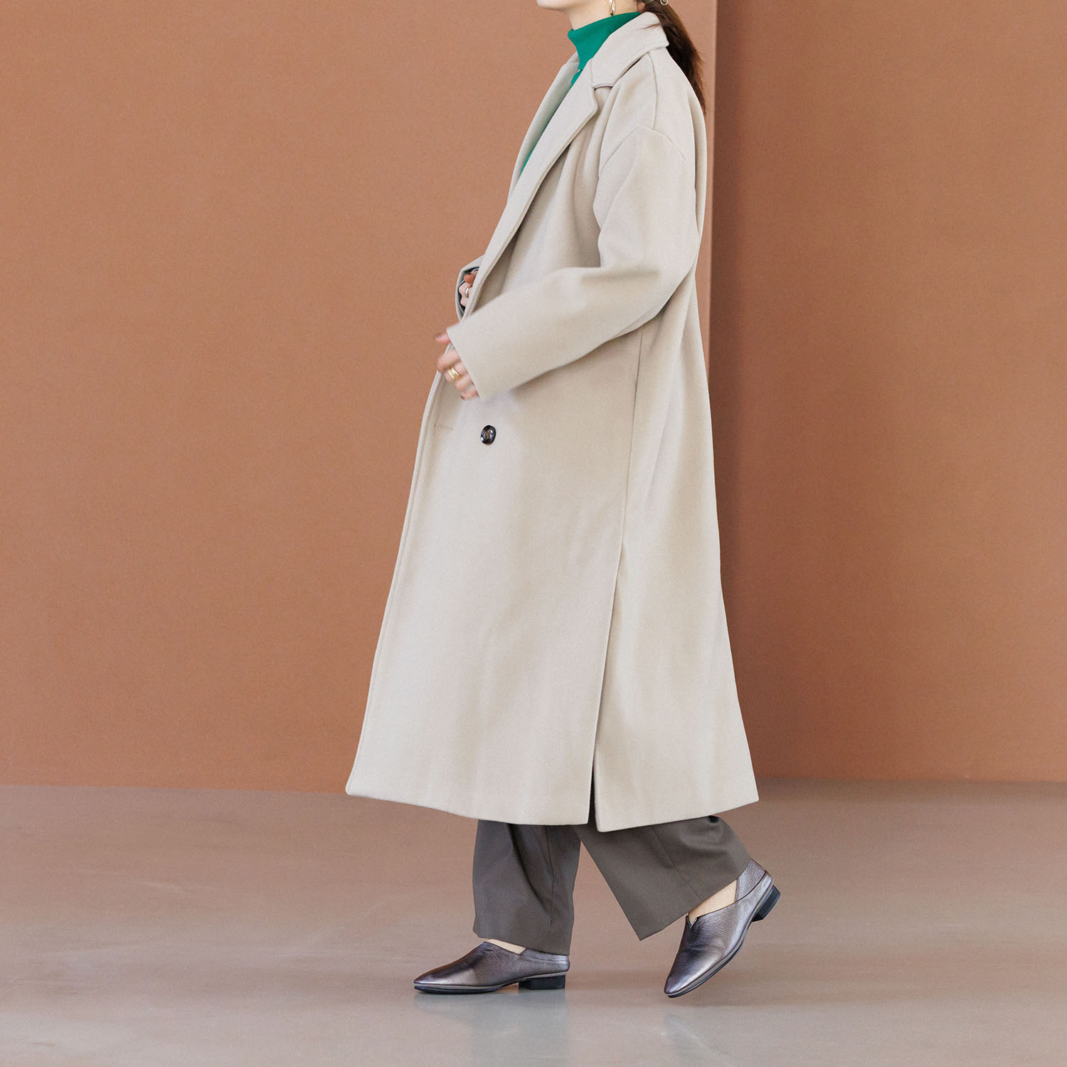 卑弥呼 “快適ウォークシリーズ” 日本製　はっ水牛革 ソフトフラットシューズ