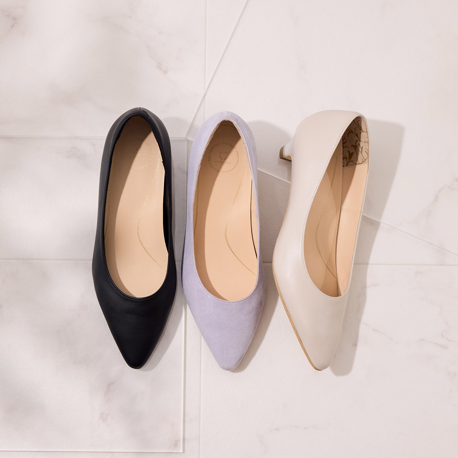 卑弥呼 “快適ウォークシリーズ” 日本製　はっ水レザー ポインテッドパンプス