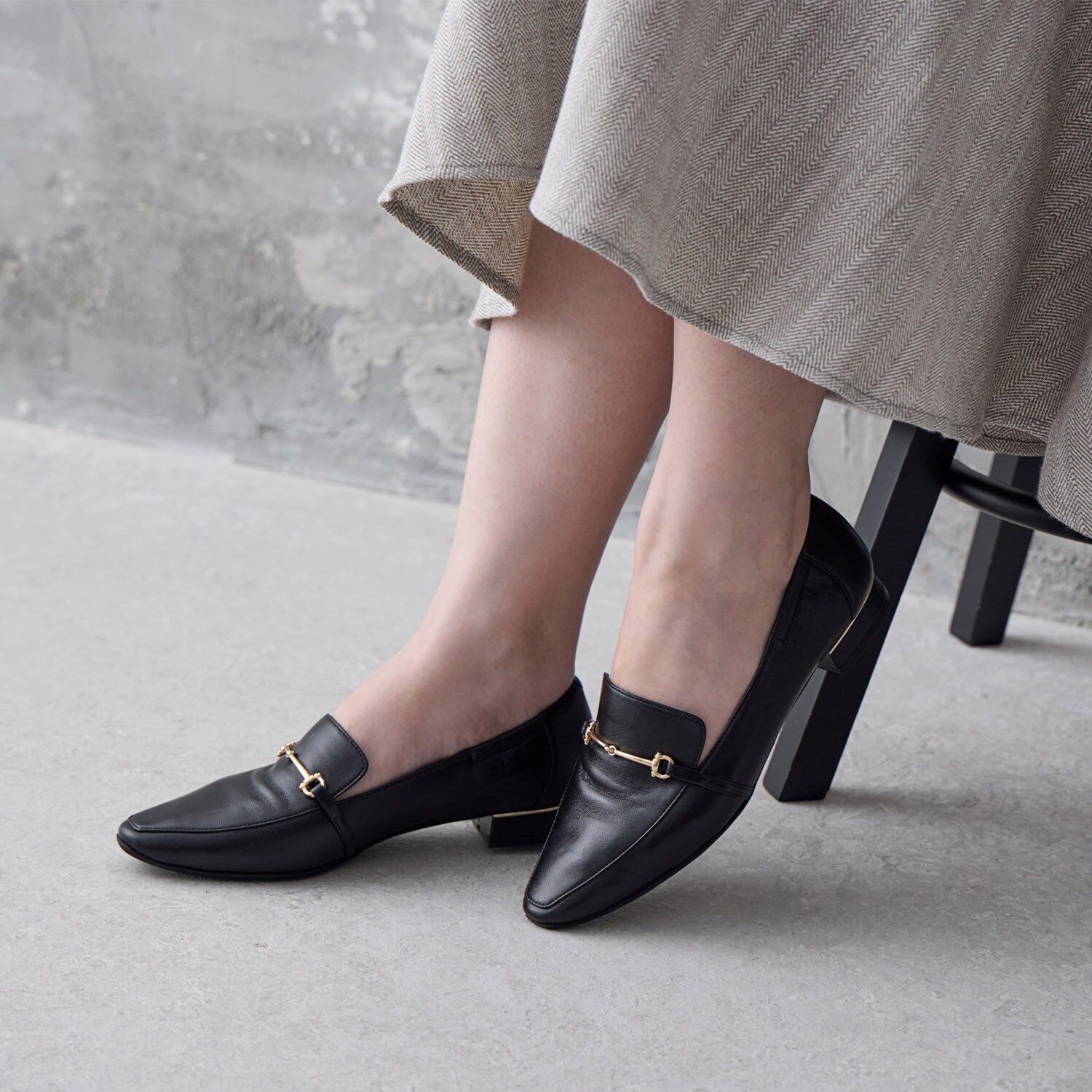 卑弥呼 日本製　はっ水羊革 かかとシャーリング ソフトローファー