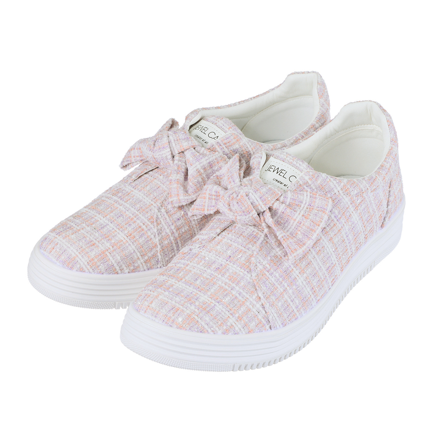 ジュエルキャスケット リボンアクセント ウェッジソールスリッポン