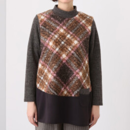 ダジュール チェック＆無地切替 チュニック