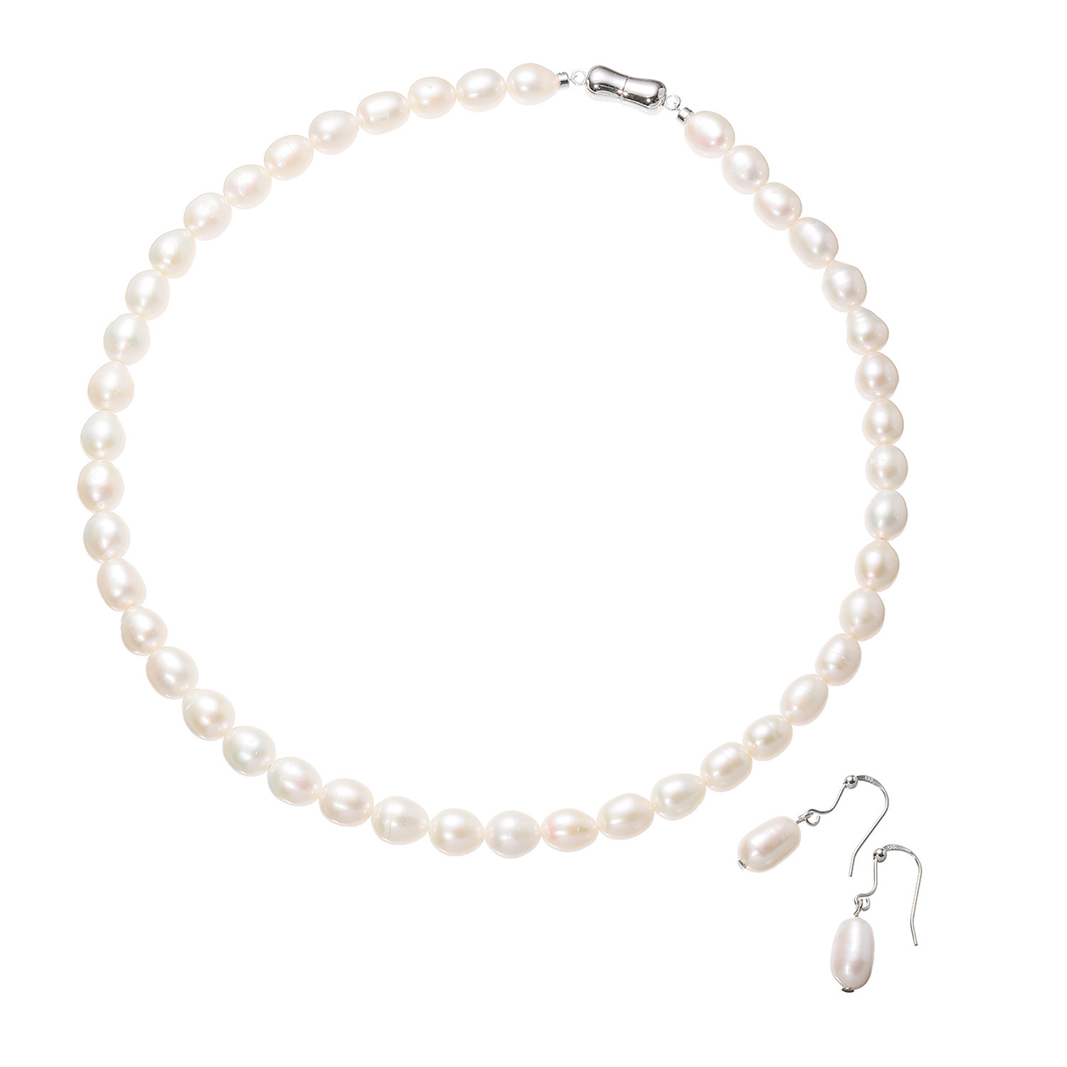 グランシフォレ 淡水パール マグネットネックレス＆ スウィング イヤリング／ピアス