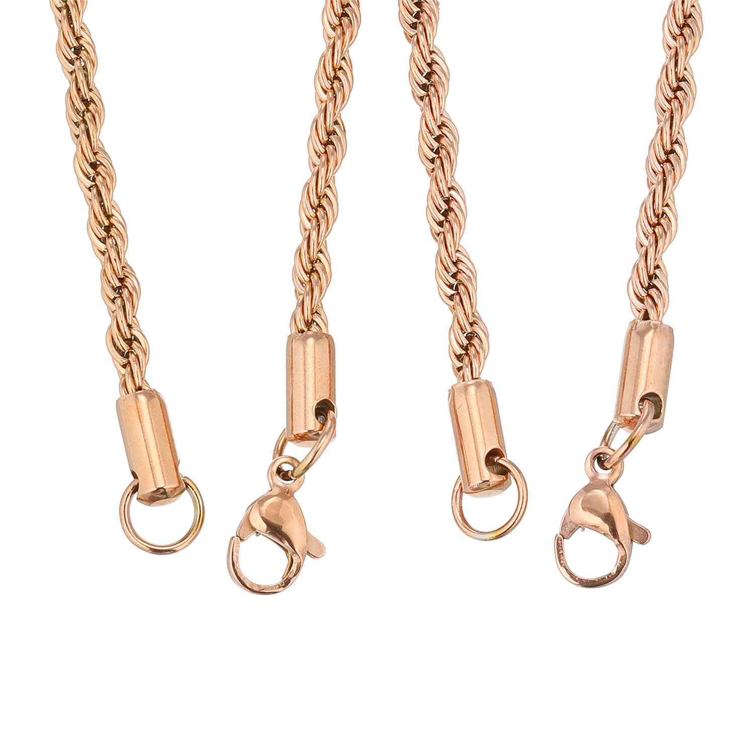 エービーステン ステンレス ツイストチェーン ネックレス＆ ブレスレットセット