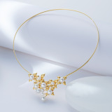 パール　ユリマ シルバー 宇和島産　無調色越物 アコヤパール ライラックモティーフ オメガネックレス