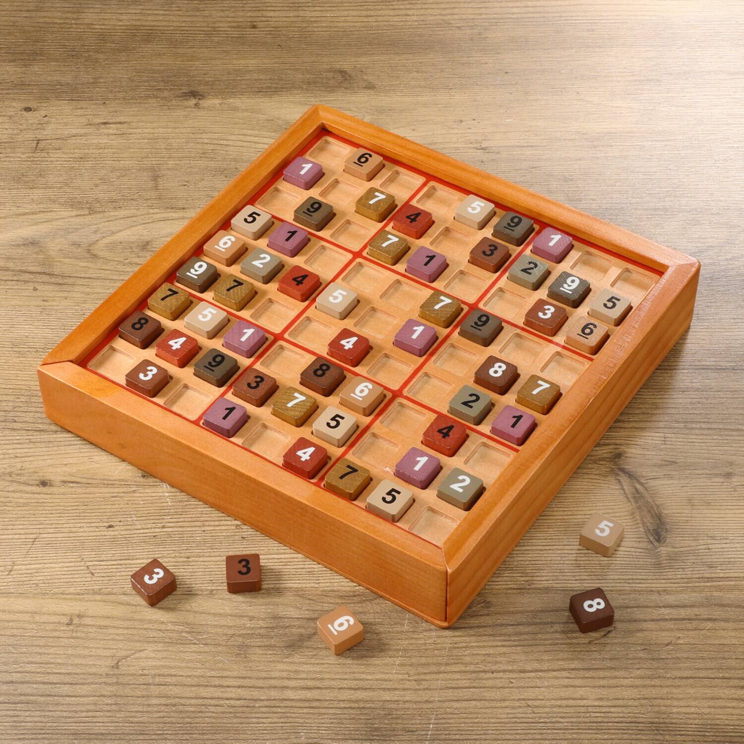 天然木の温もりを感じ 立体的パズルを楽しむ ココロの積み木 ナンプレボードＤＸ