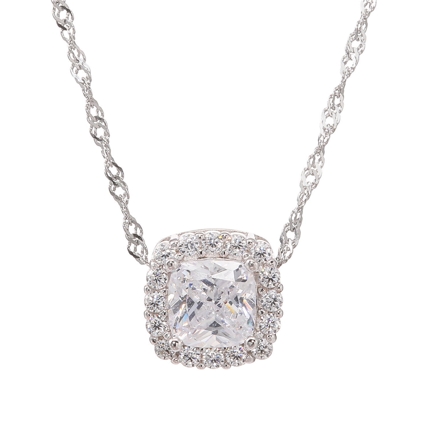 ニューヨークからの贈り物 シルバー　ＣＺ ニューヨーク・ エクセプショナル・ カット（Ｒ） クッションシェイプ ペンダント