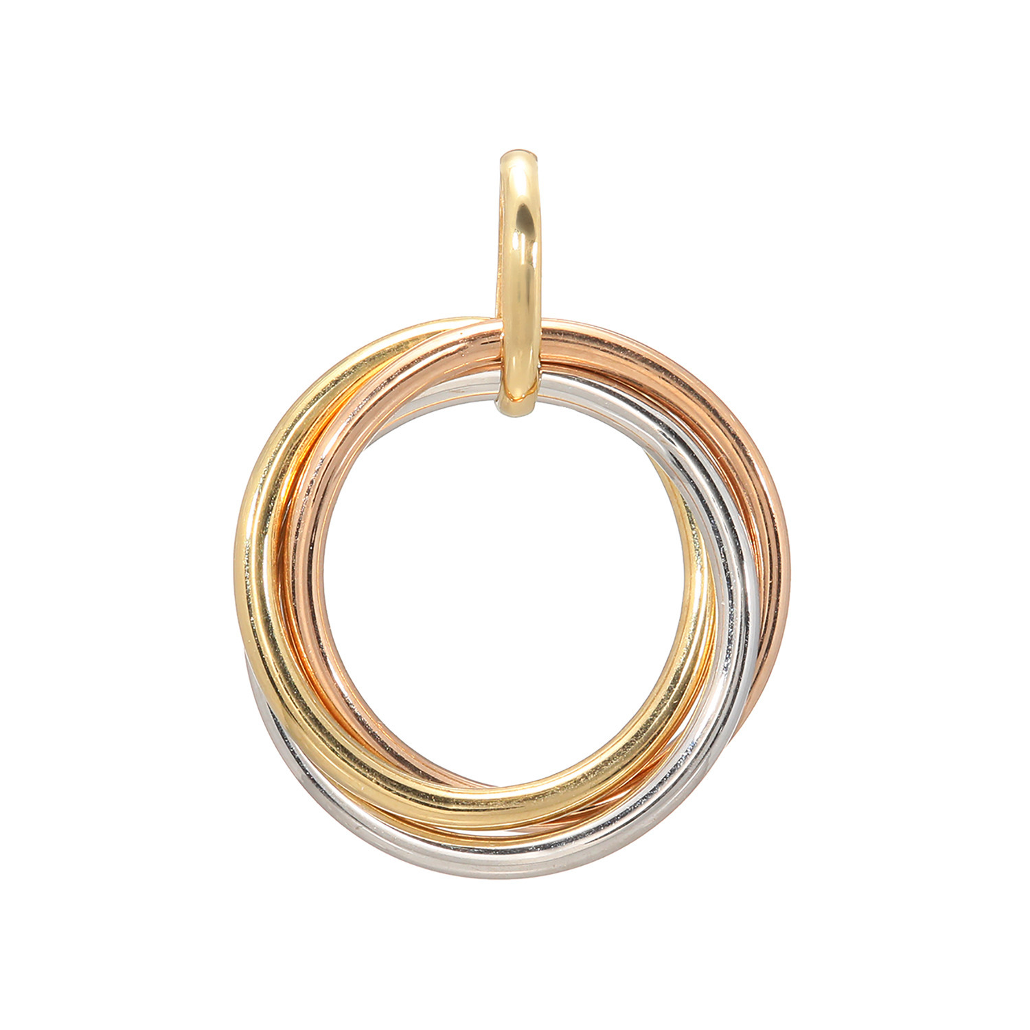 アルテッロ １８Ｋ トリカラーゴールド リュクスサークル ３連ペンダントトップ