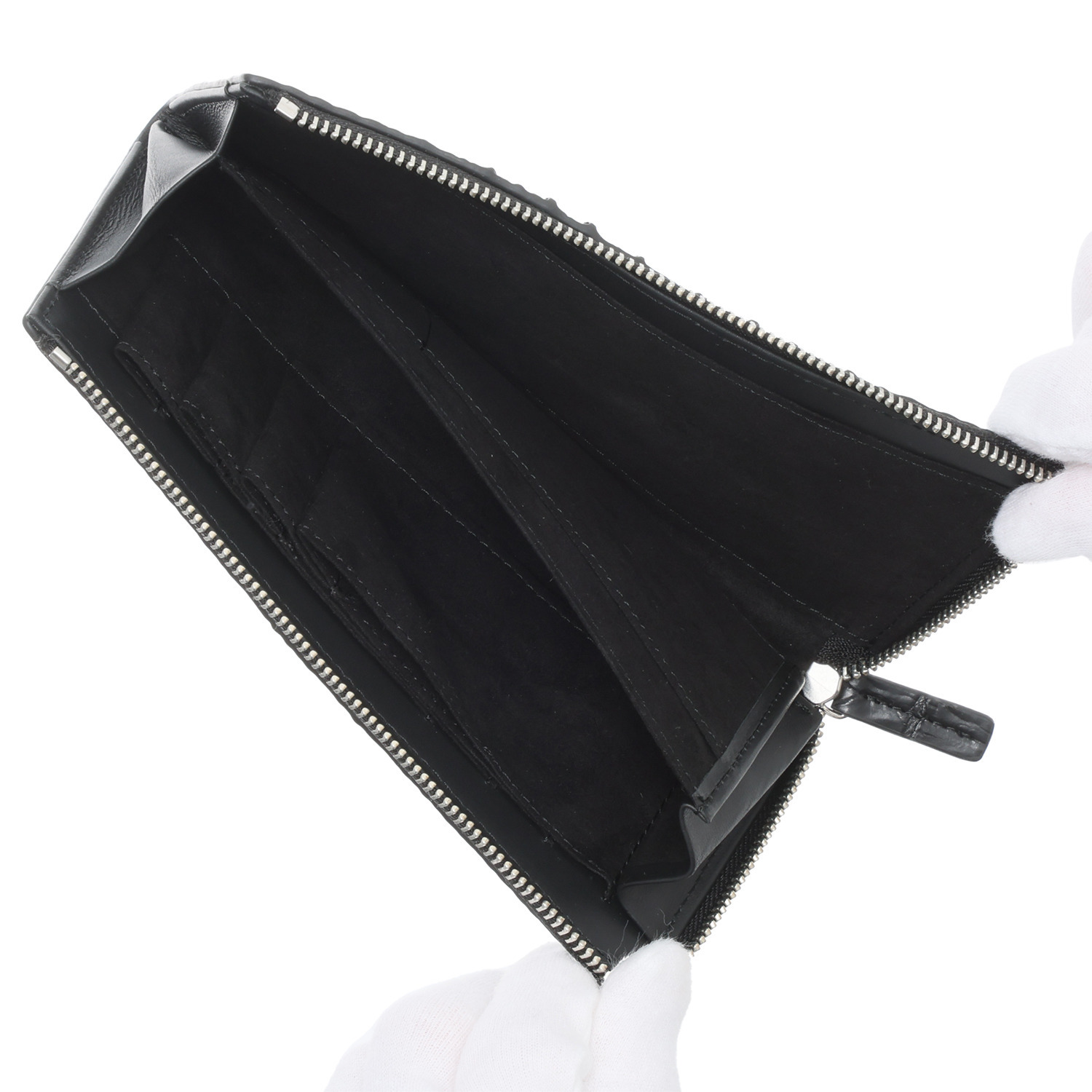 リアマッサ クロコダイル クラウンポイント Ｌ字ファスナー コンパクトウォレット