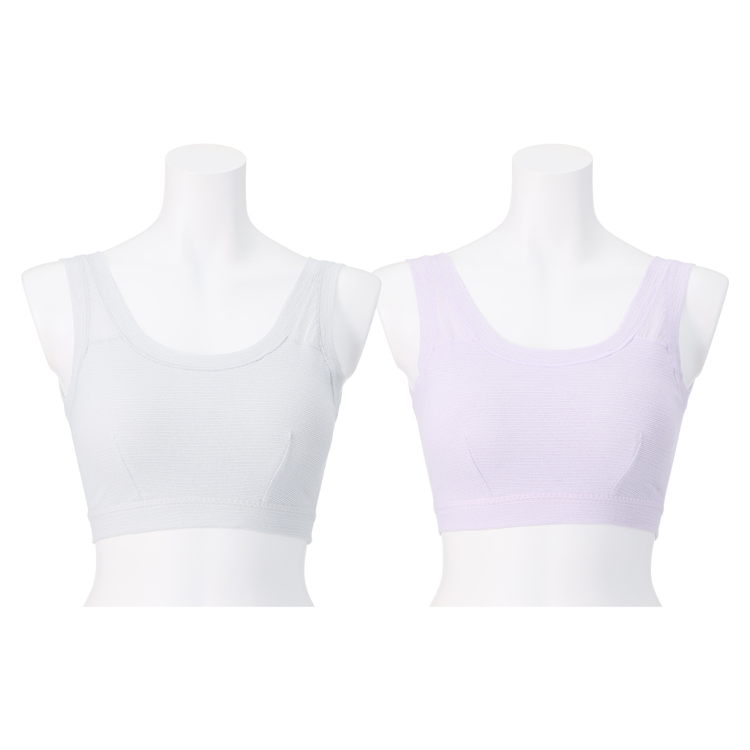 丸福ガーゼ 吸水速乾・抗菌防臭 綿モダール混 ノンワイヤーブラジャー ２枚セット