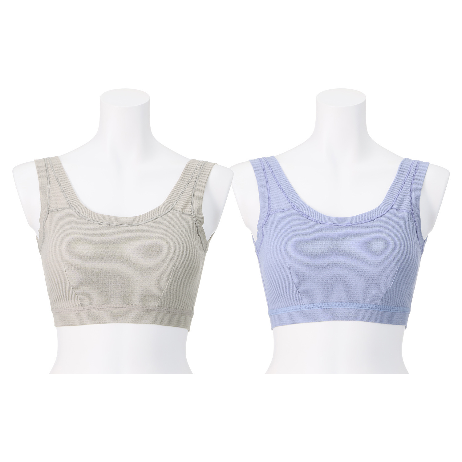 丸福ガーゼ 吸水速乾・抗菌防臭 綿モダール混 ノンワイヤーブラジャー ２枚セット