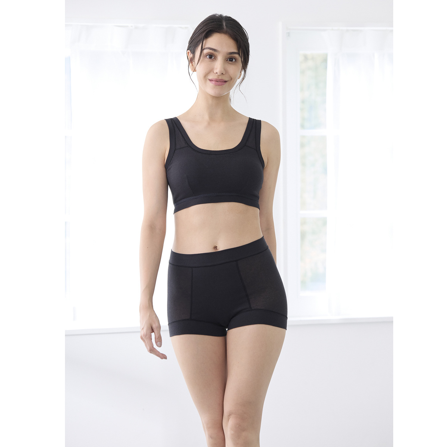 丸福ガーゼ 吸水速乾・抗菌防臭 綿モダール混 ノンワイヤーブラジャー ２枚セット