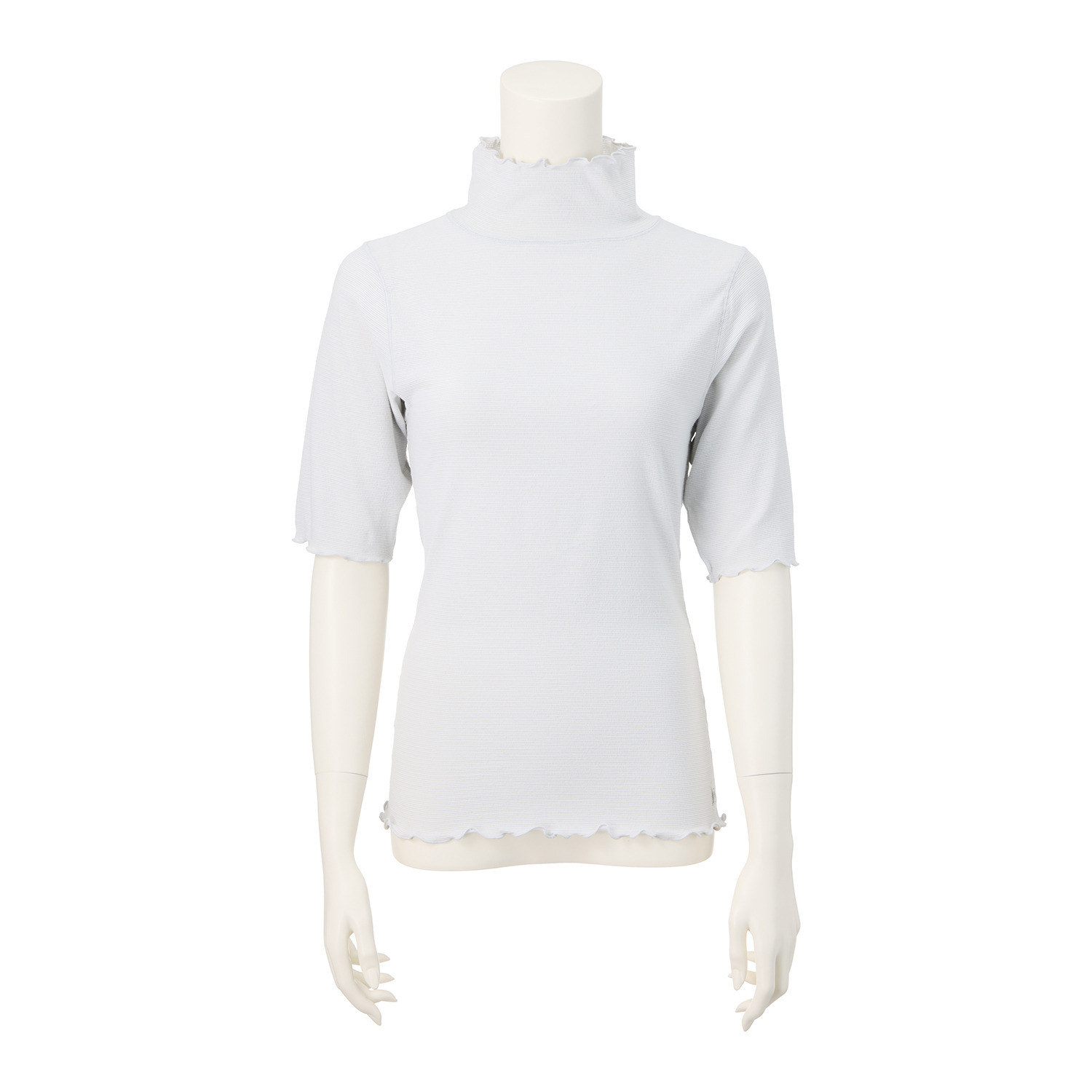 丸福ガーゼ 吸水速乾・抗菌防臭 綿モダール混 ハイネック 五分袖インナー