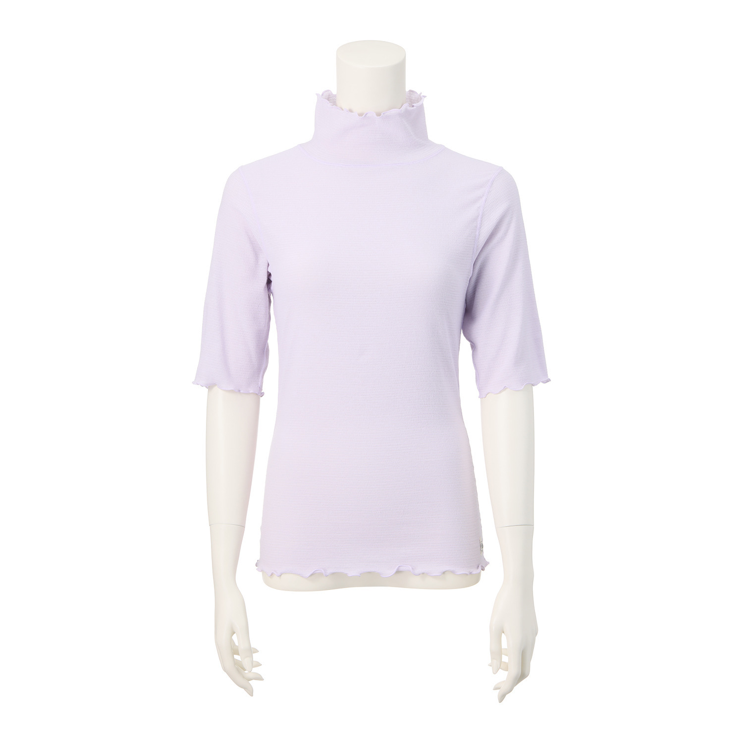 丸福ガーゼ 吸水速乾・抗菌防臭 綿モダール混 ハイネック 五分袖インナー