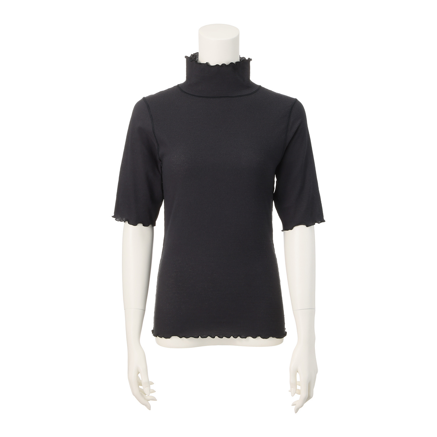 丸福ガーゼ 吸水速乾・抗菌防臭 綿モダール混 ハイネック 五分袖インナー