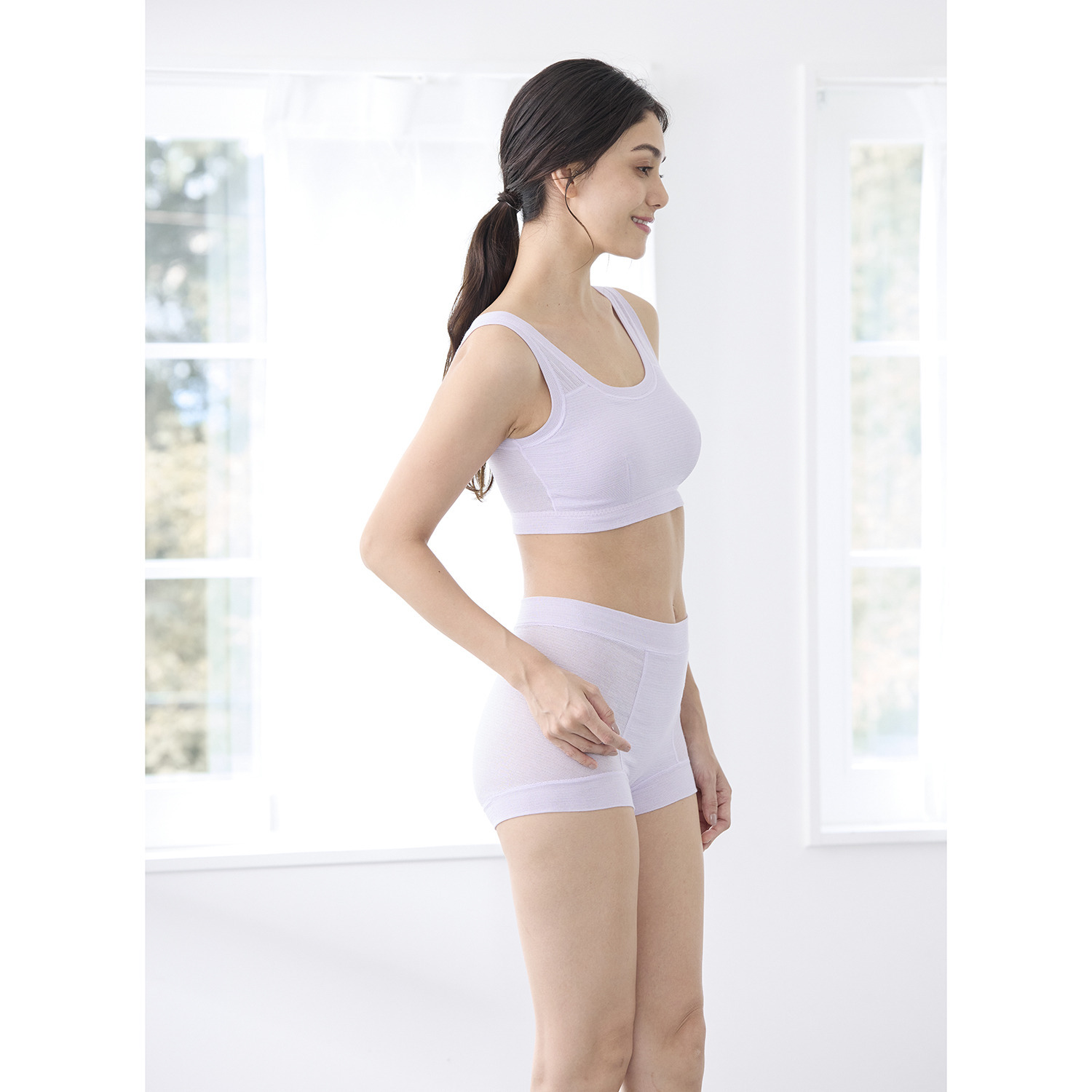 丸福ガーゼ 吸水速乾・抗菌防臭 綿モダール混 極上らくちん 一分丈ショーツ２枚セット