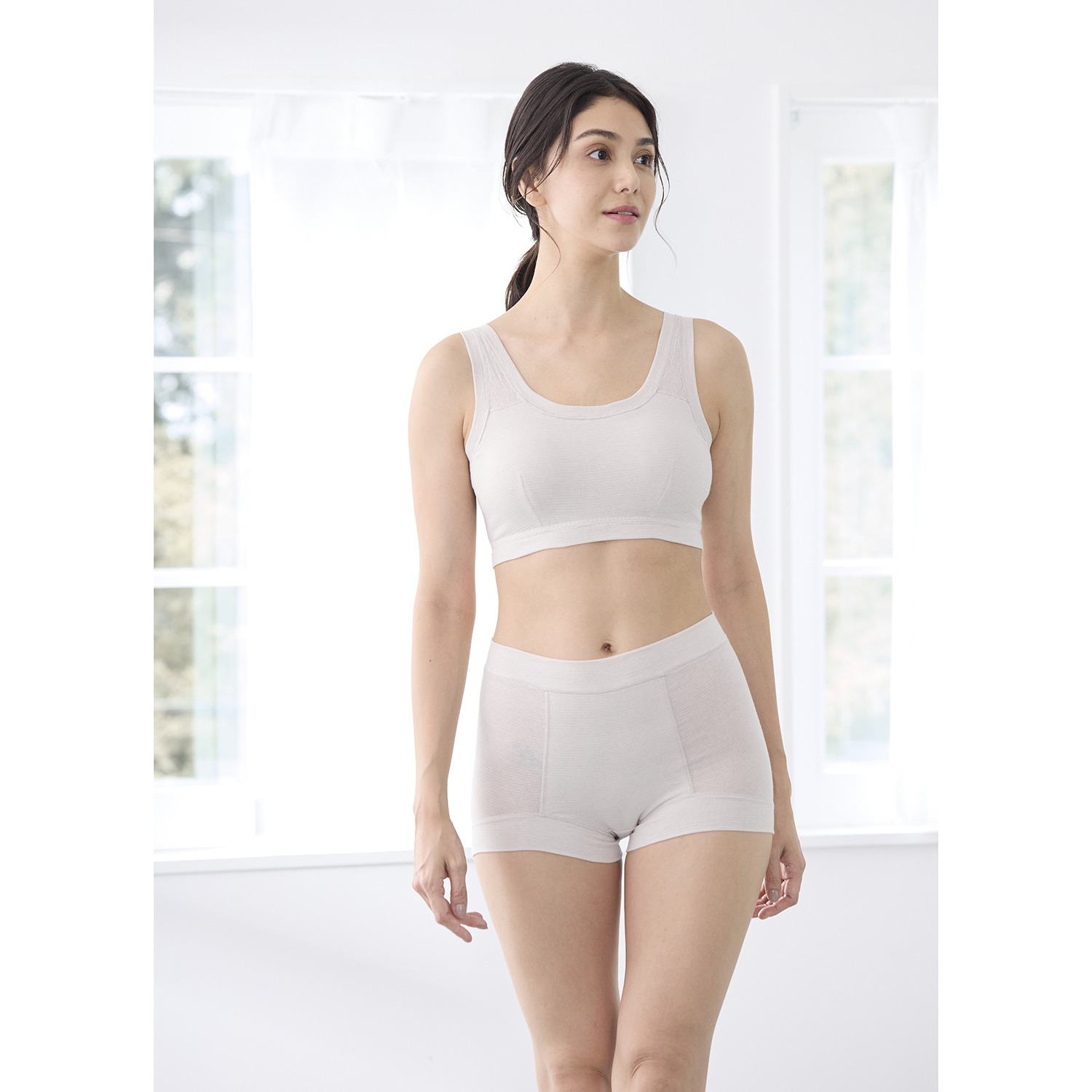 丸福ガーゼ 吸水速乾・抗菌防臭 綿モダール混 極上らくちん 一分丈ショーツ２枚セット