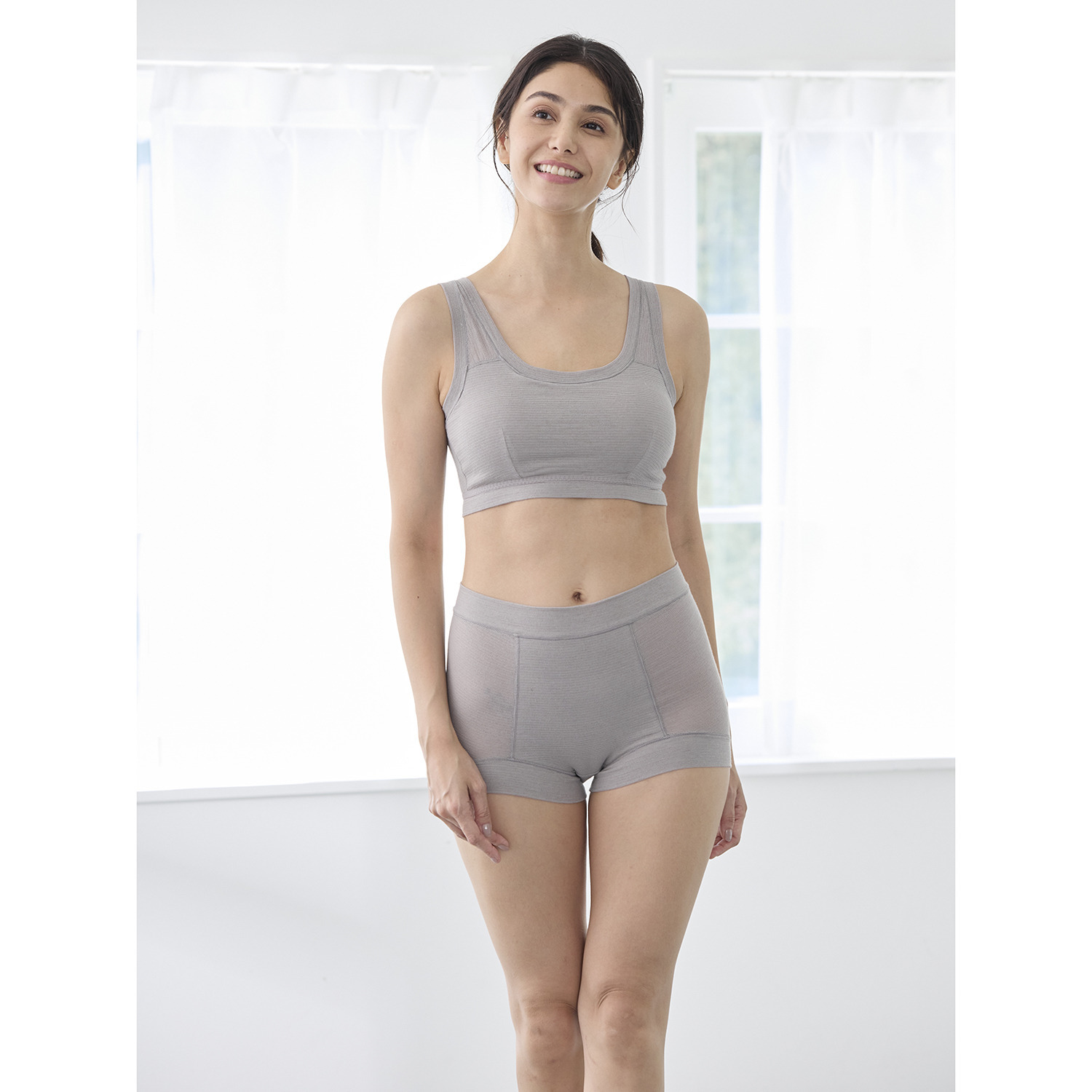 丸福ガーゼ 吸水速乾・抗菌防臭 綿モダール混 極上らくちん 一分丈ショーツ２枚セット