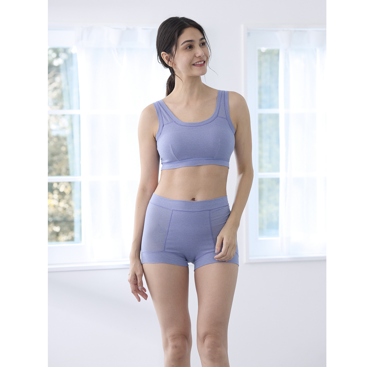 丸福ガーゼ 吸水速乾・抗菌防臭 綿モダール混 極上らくちん 一分丈ショーツ２枚セット