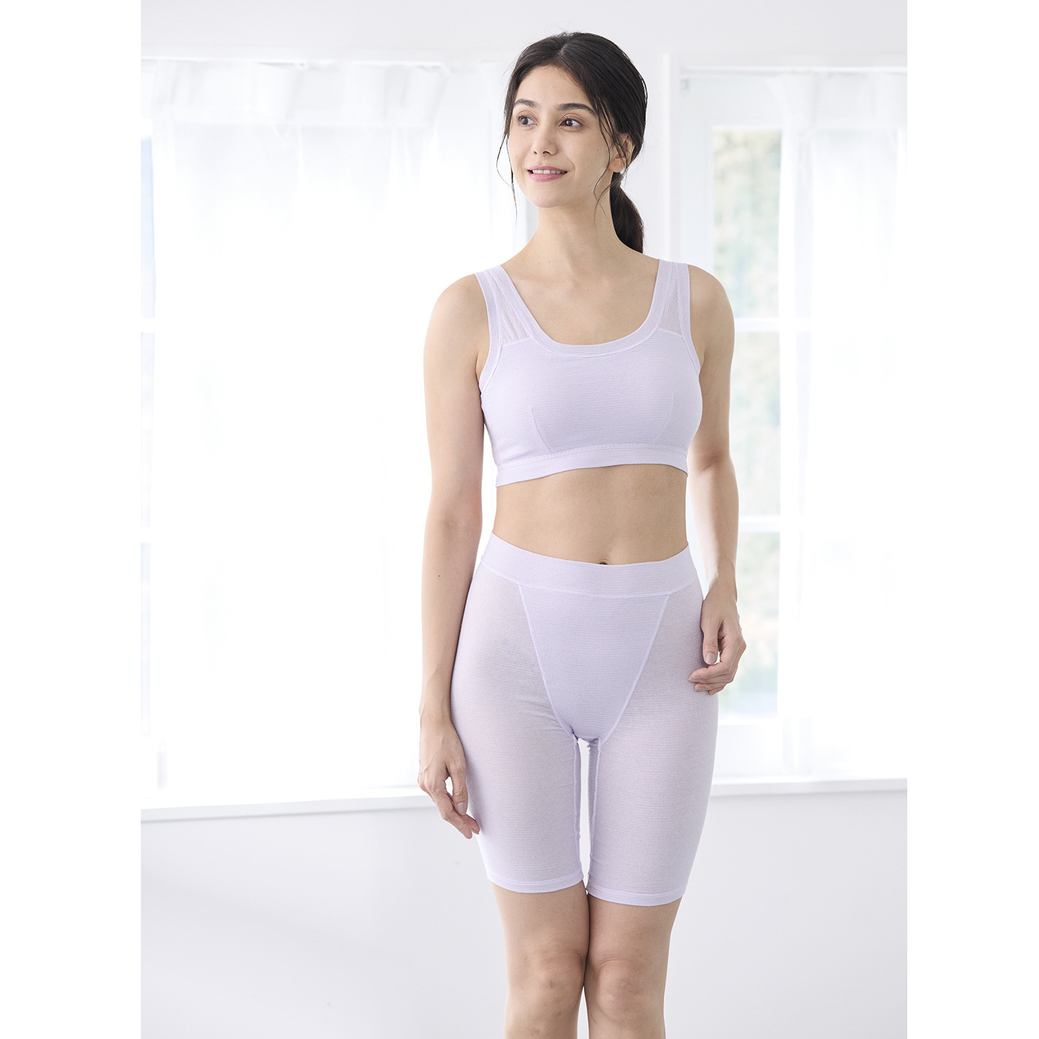 丸福ガーゼ 吸水速乾・抗菌防臭 綿モダール混 三分丈ショーツ ２枚セット