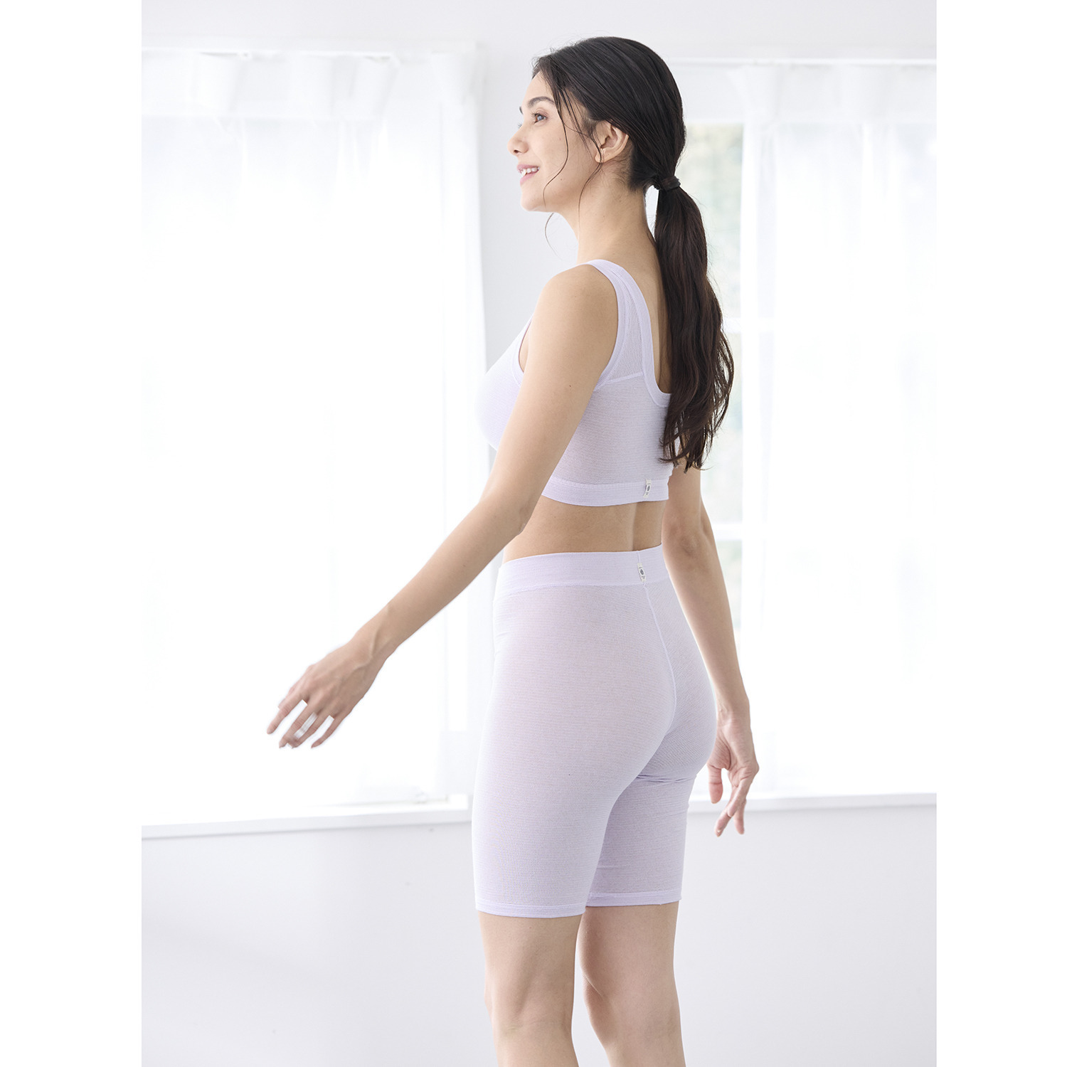 丸福ガーゼ 吸水速乾・抗菌防臭 綿モダール混 三分丈ショーツ ２枚セット