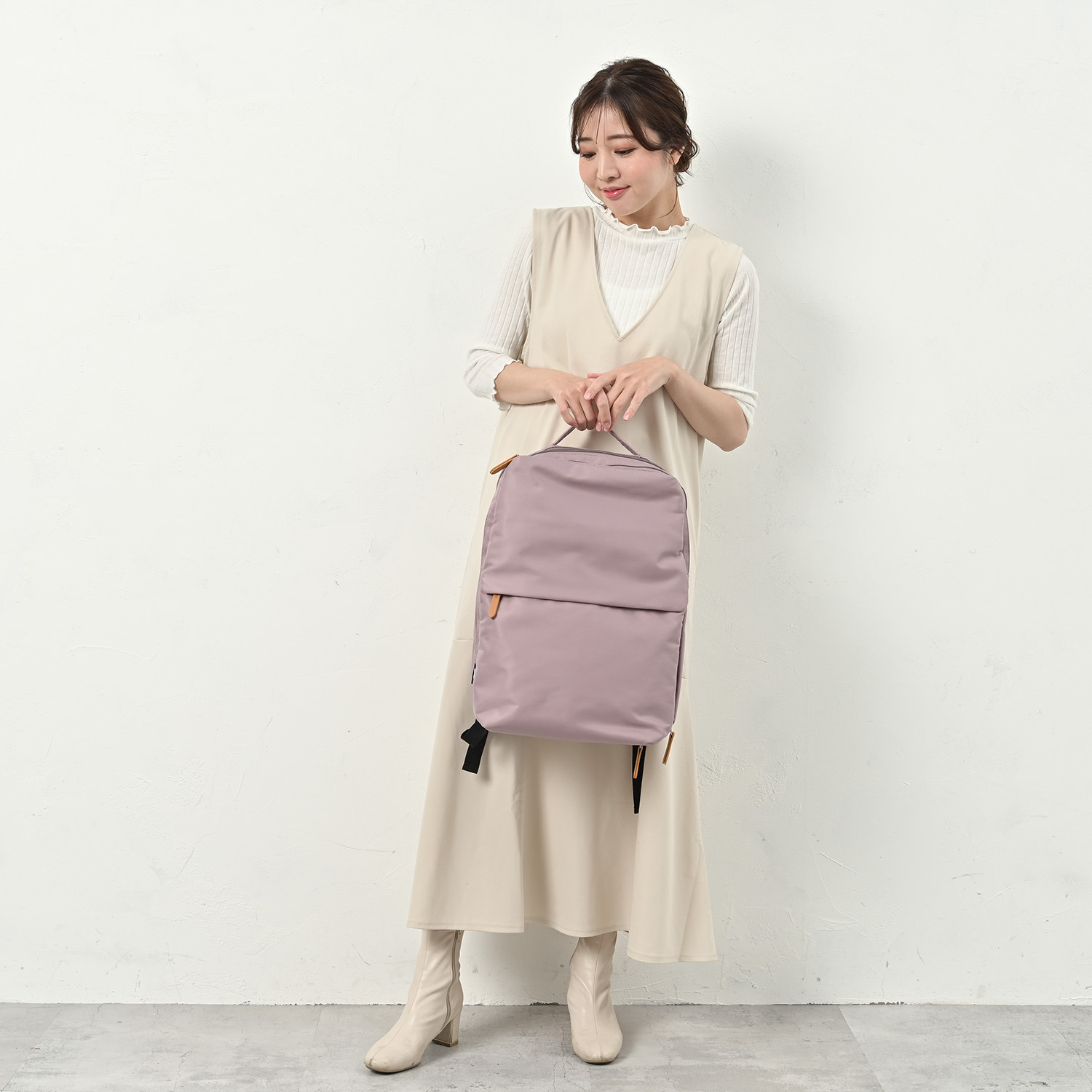 カバッグ はっ水ナイロン ガバッと開く時短リュック “グランデ”