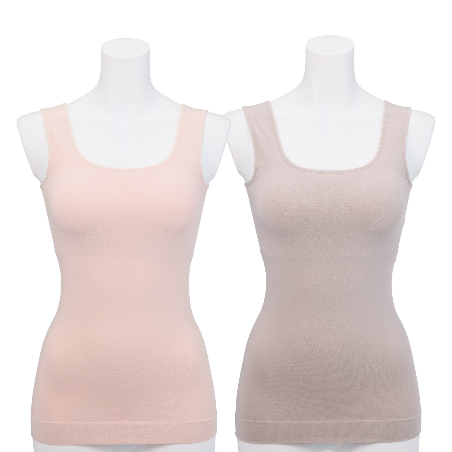 美人工房 にこにこコットン 伸び〜る！ カップ付タンクトップ ２枚セット