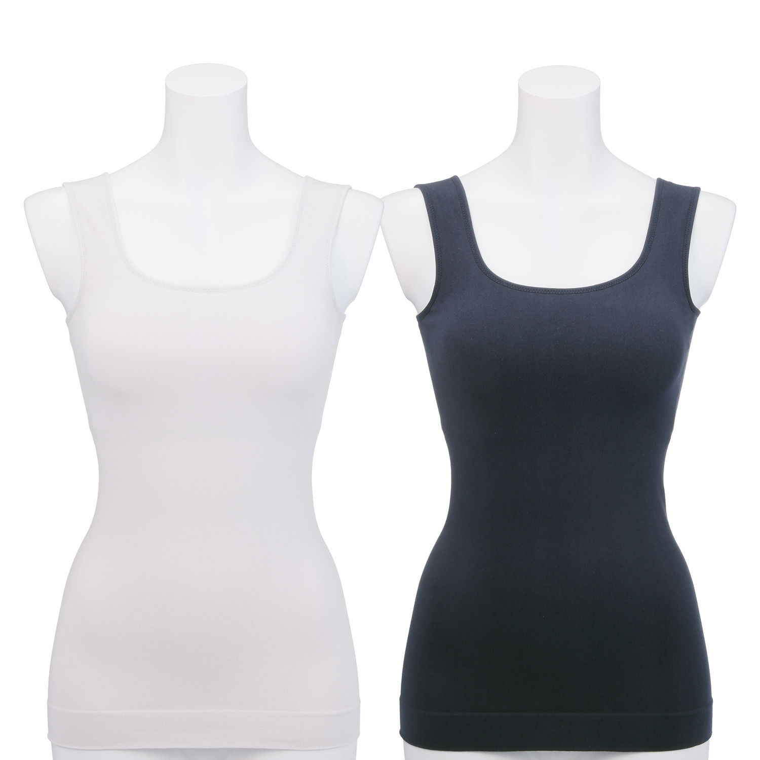 美人工房 にこにこコットン 伸び〜る！ カップ付タンクトップ ２枚セット