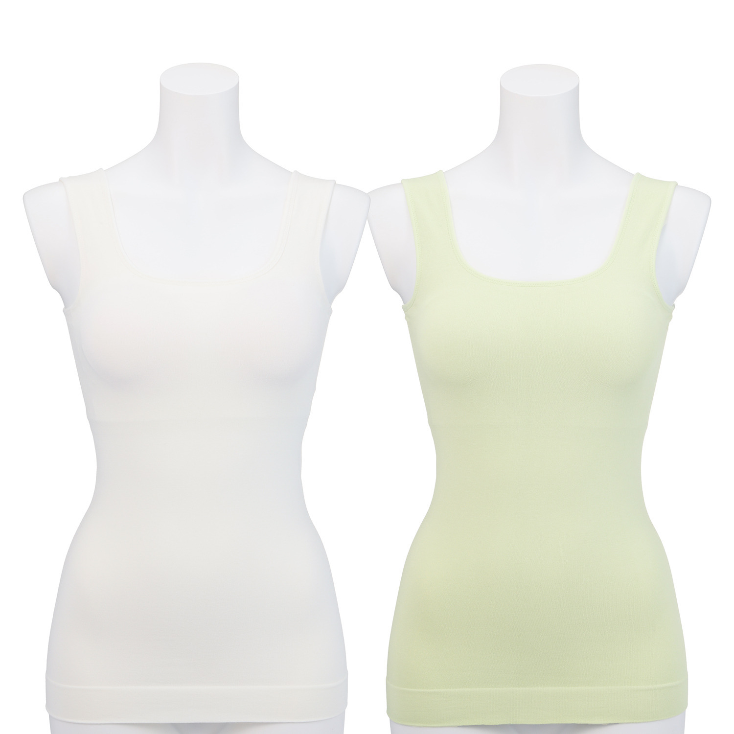 美人工房 にこにこコットン 伸び〜る！ カップ付タンクトップ ２枚セット