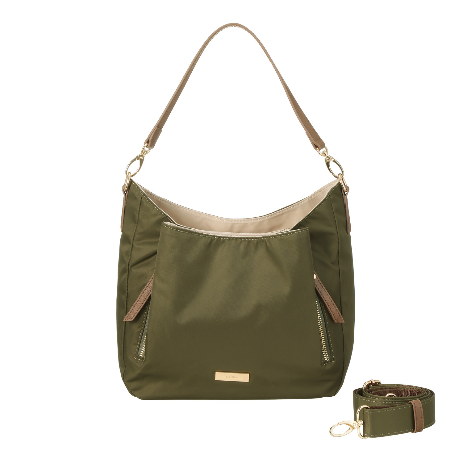 モニカ はっ水・軽量 グロッシーナイロン ２ウェイショルダーバッグ