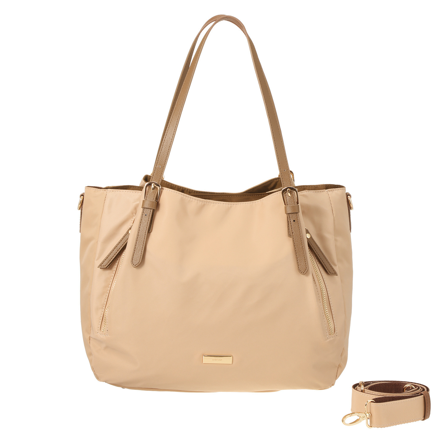 モニカ はっ水・軽量 グロッシーナイロン ２ウェイトートバッグ