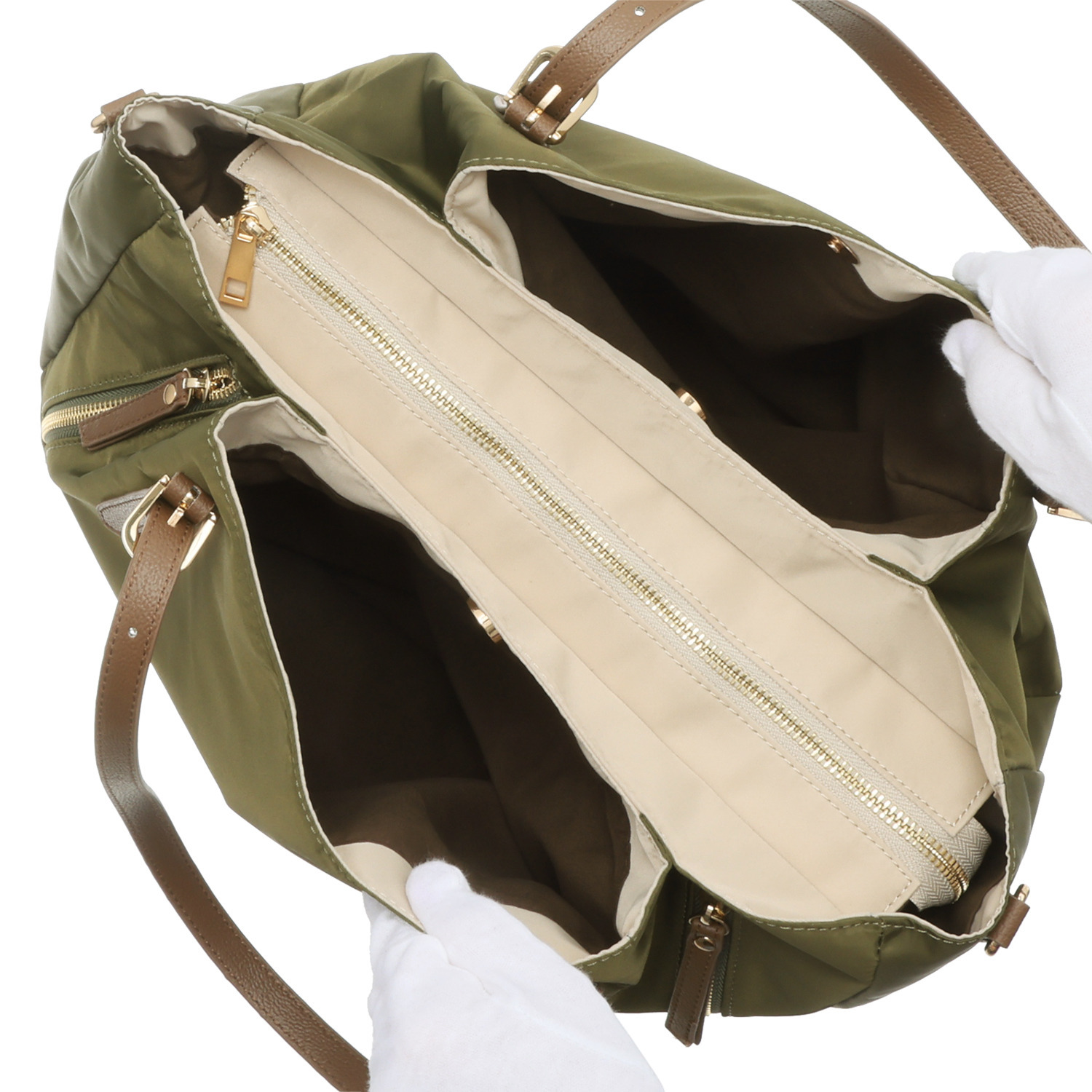 モニカ はっ水・軽量 グロッシーナイロン ２ウェイトートバッグ