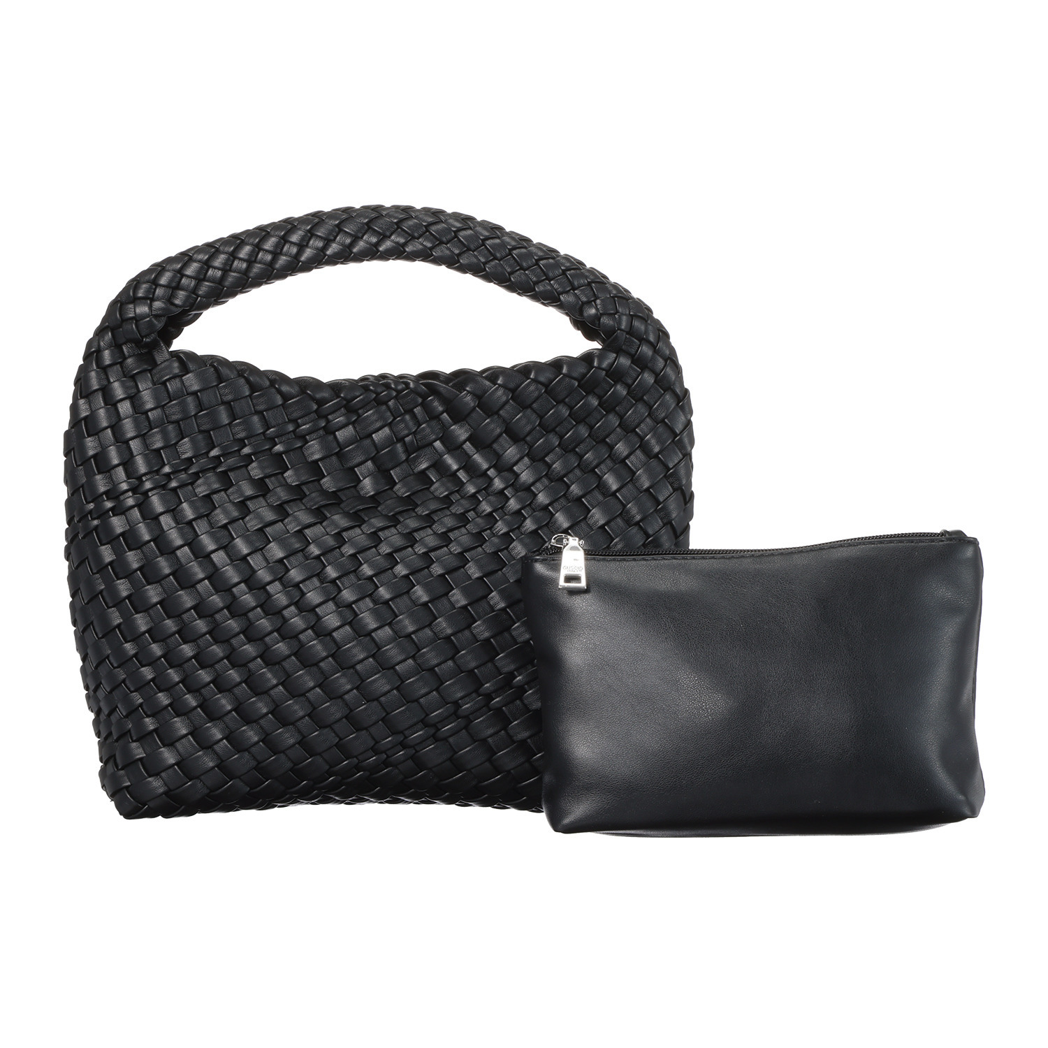 グッシオイタリー ポーチ付 編み込みメッシュ トートバッグ