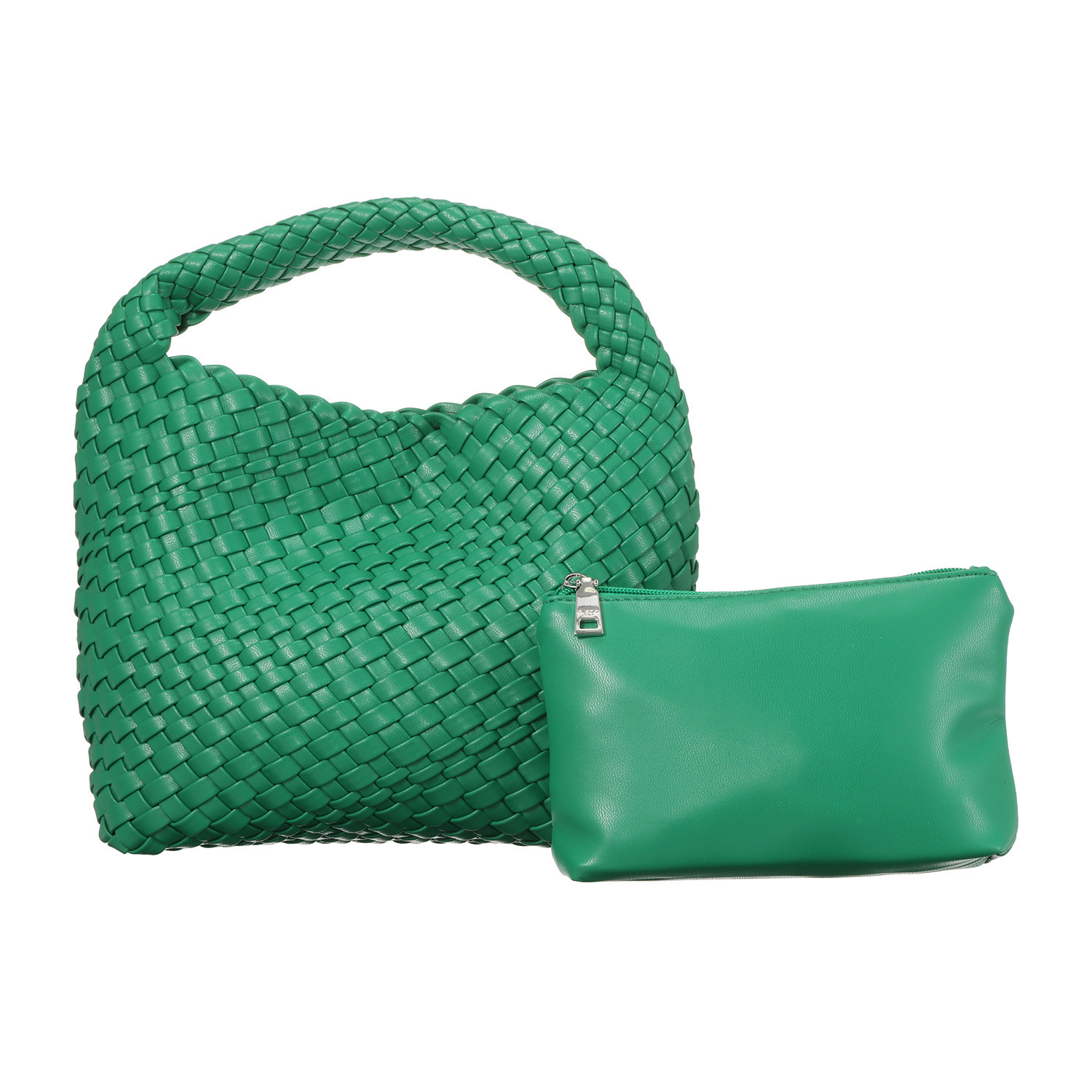 グッシオイタリー ポーチ付 編み込みメッシュ トートバッグ