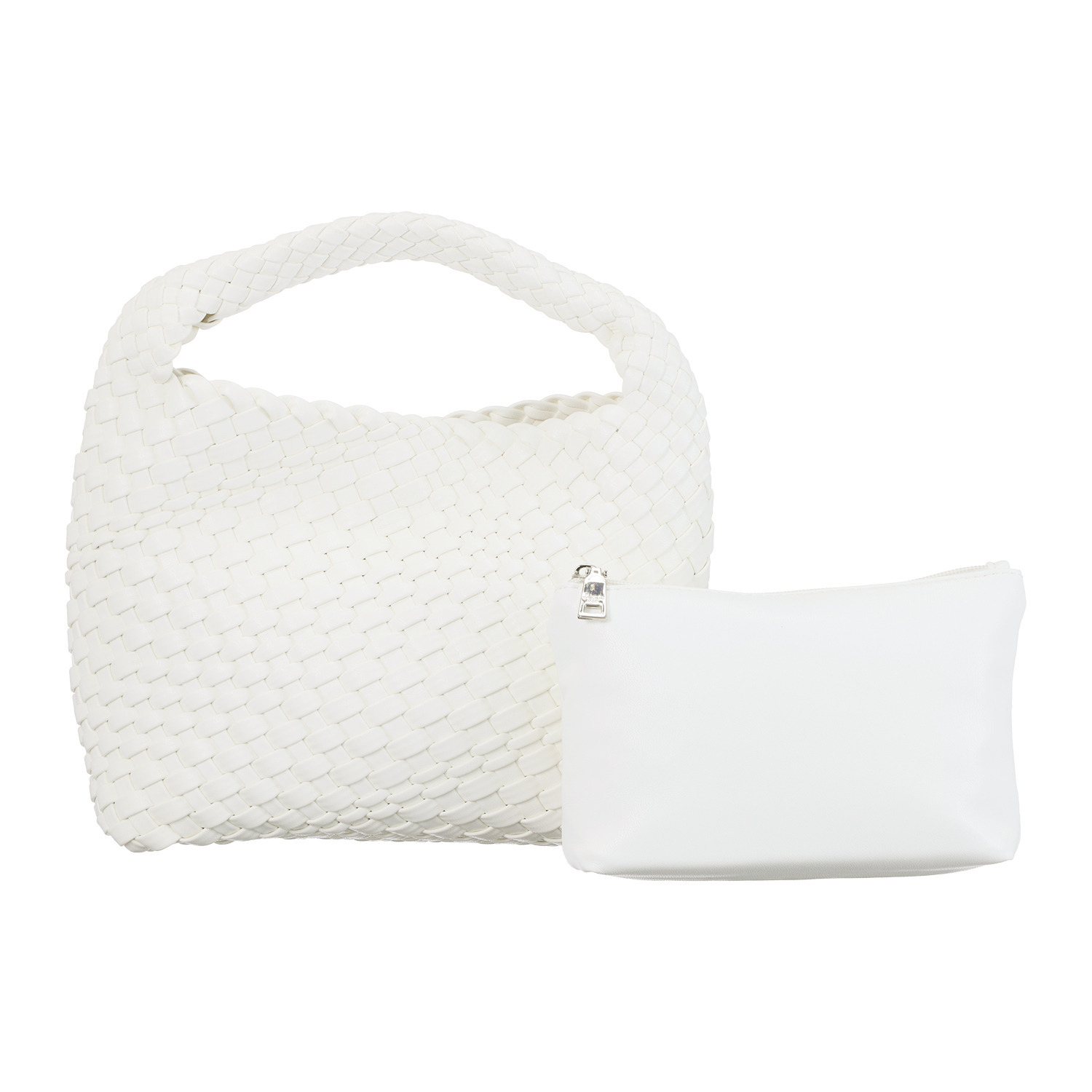 グッシオイタリー ポーチ付 編み込みメッシュ トートバッグ