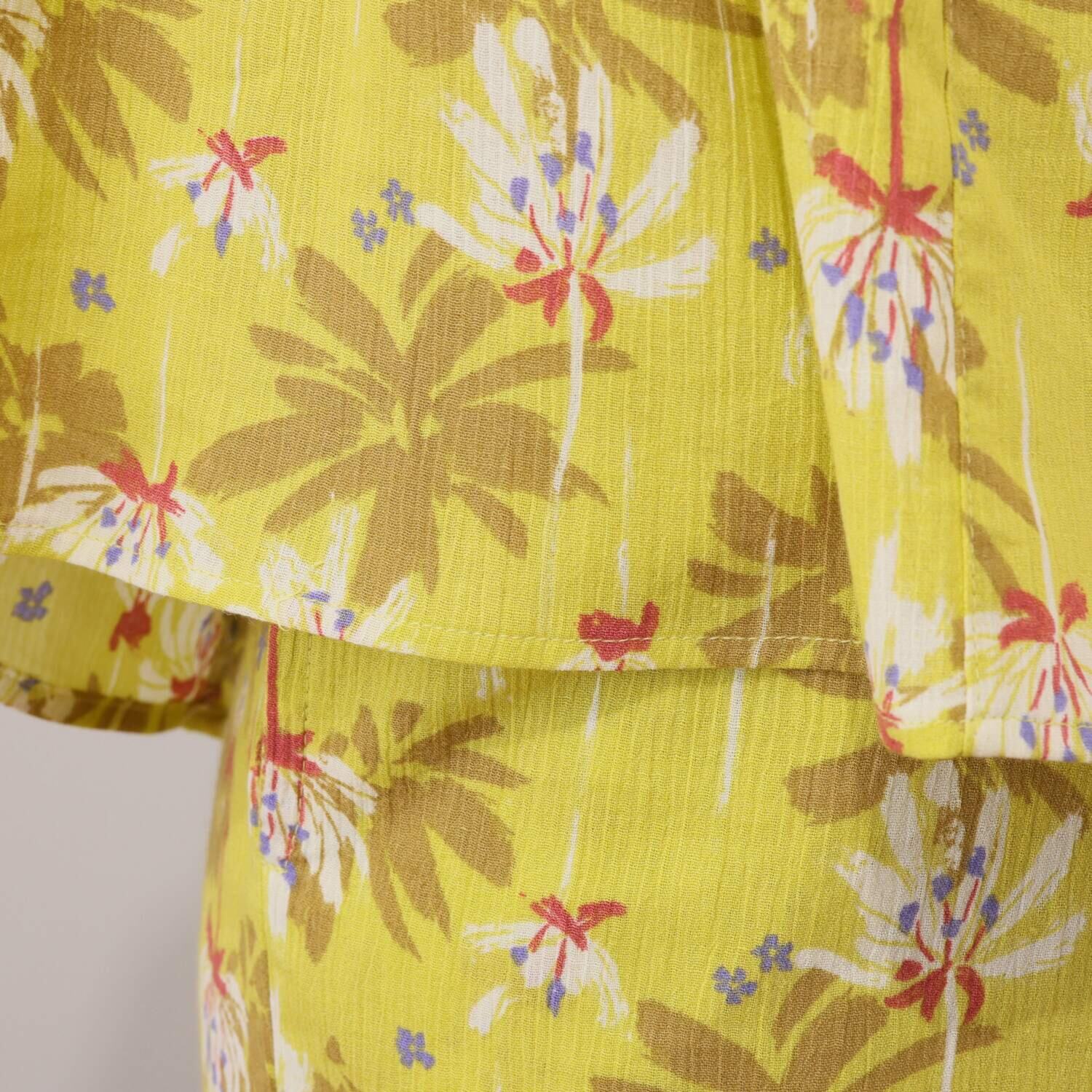 リラキュート 吸水速乾 綿１００％クレープ サイドギャザーＴシャツ＆ 切替フリル七分丈パンツ