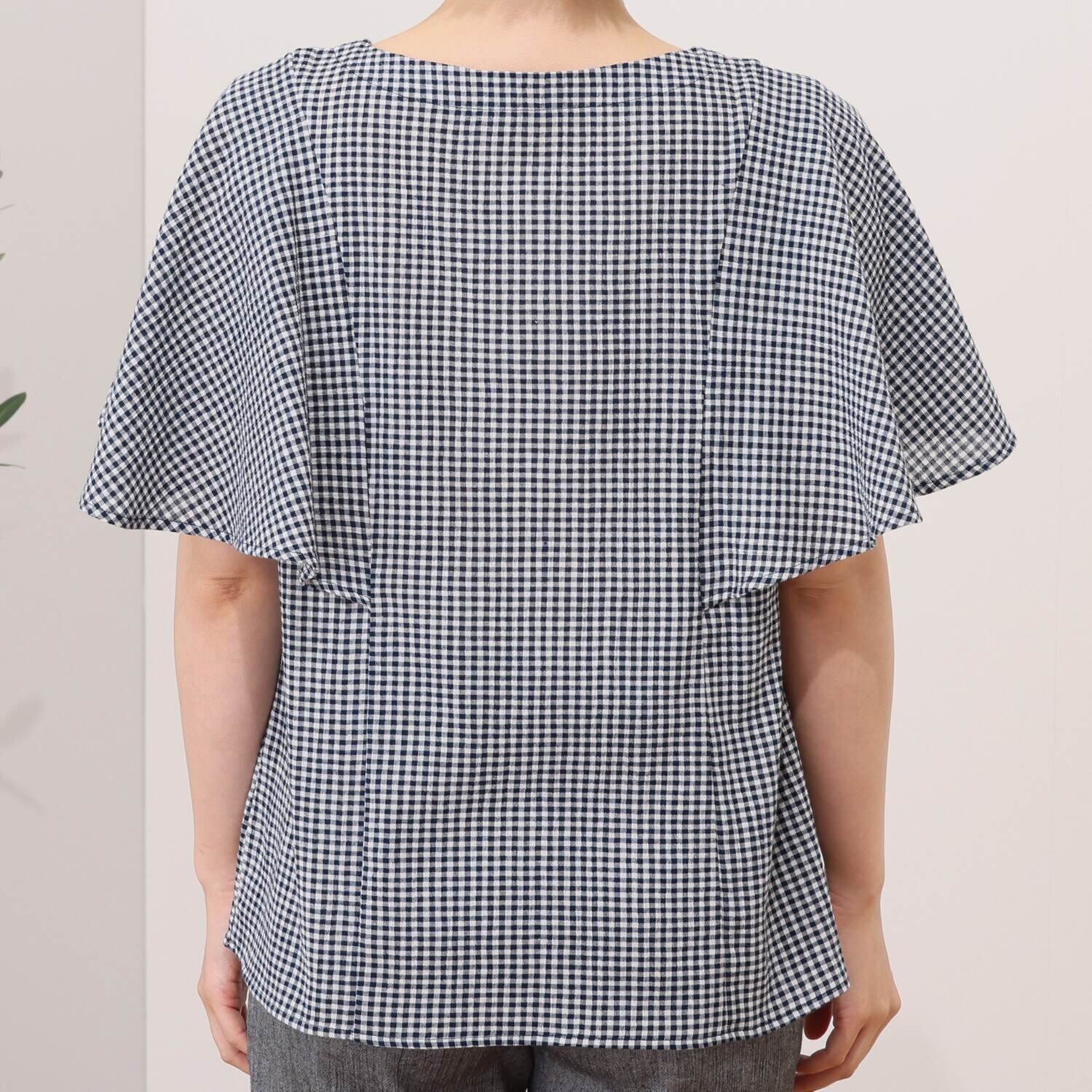 リラキュート 吸水速乾 綿１００％クレープ 前開きトップス