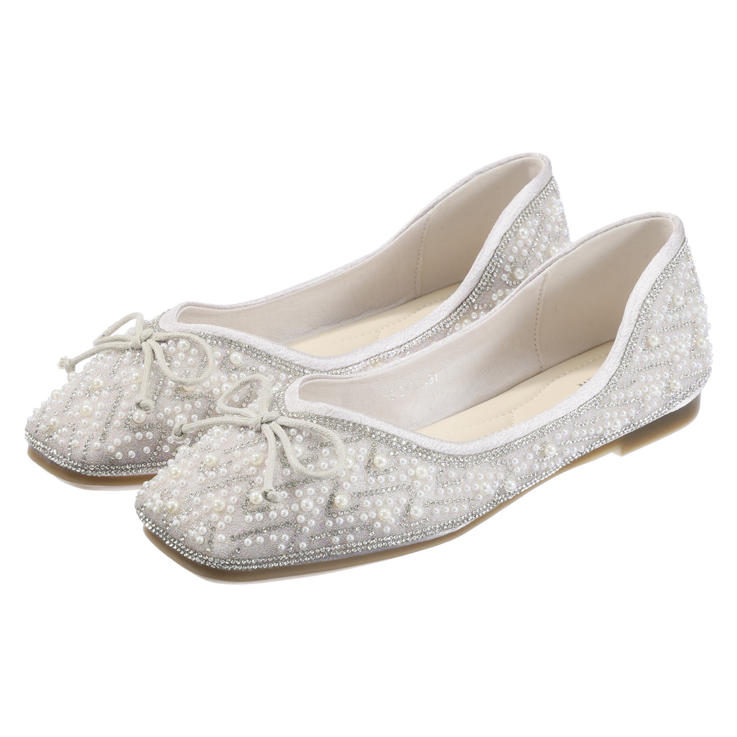 ムーム 大人ガーリー ビジュウバレエシューズ