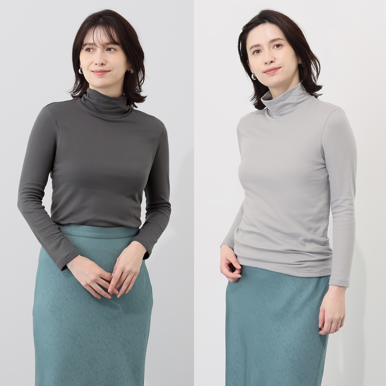 着まわし７デイズ 吸水速乾　紀州パイル ハイネック長袖 プルオーバー２枚セット 