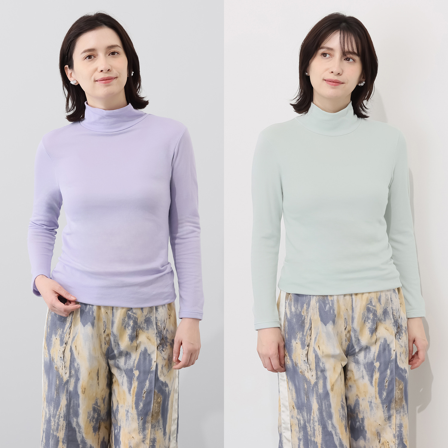 着まわし７デイズ 吸水速乾　紀州パイル ハイネック長袖 プルオーバー２枚セット 