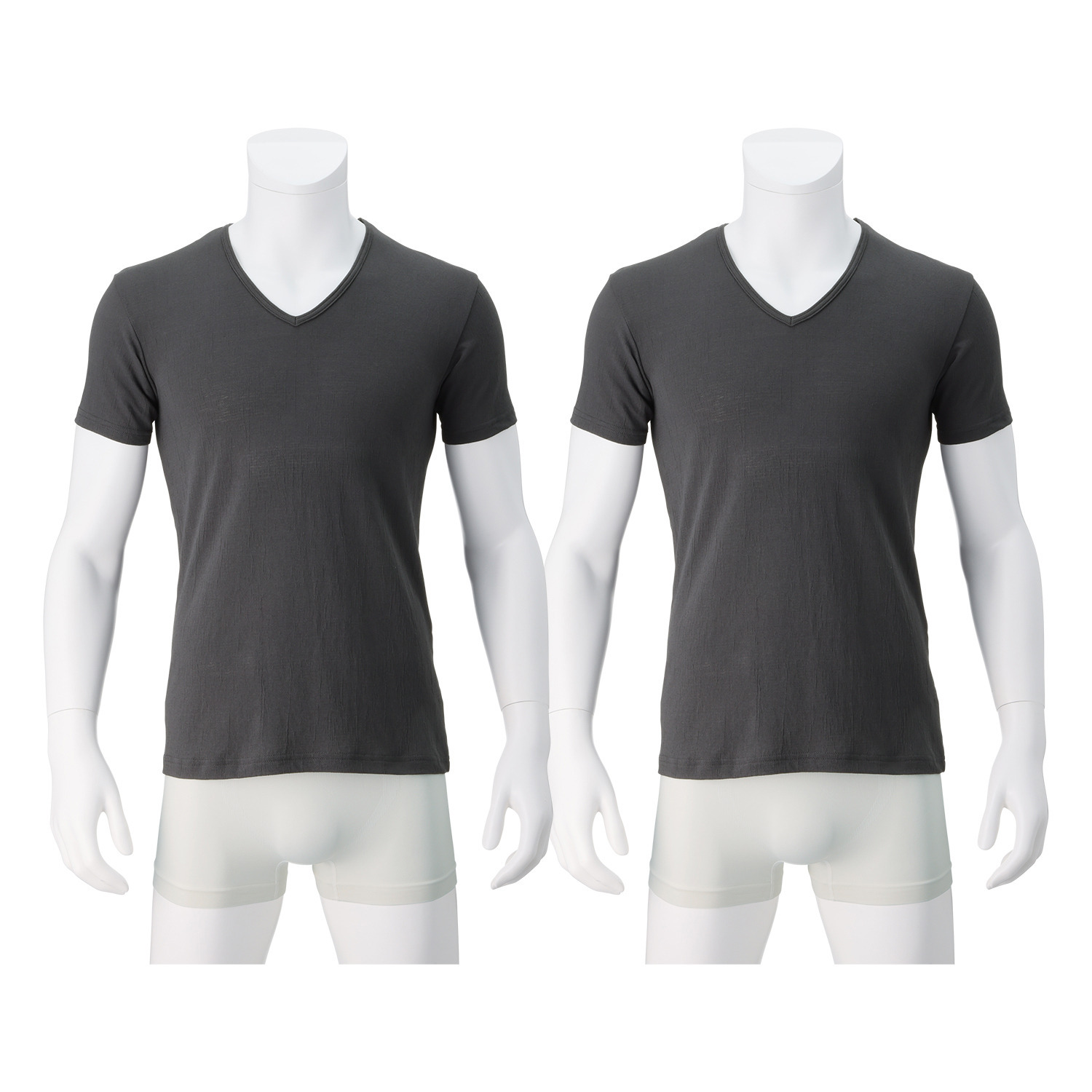 オトコの涼活 綿混ニット楊柳 Ｖネック 半袖シャツ同色２枚セット ＜メンズ＞