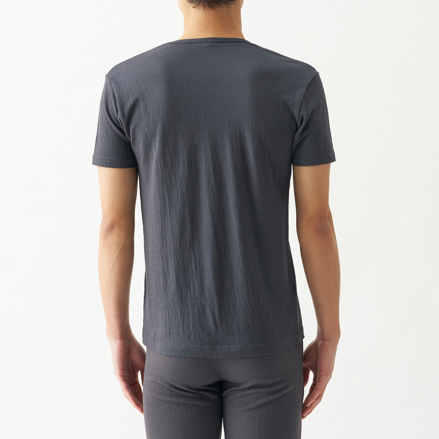 オトコの涼活 綿混ニット楊柳 Ｖネック 半袖シャツ同色２枚セット ＜メンズ＞