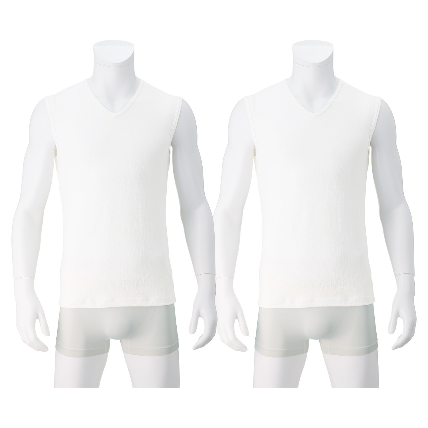 オトコの涼活 綿混ニット楊柳 スリーブレスシャツ 同色２枚セット ＜メンズ＞