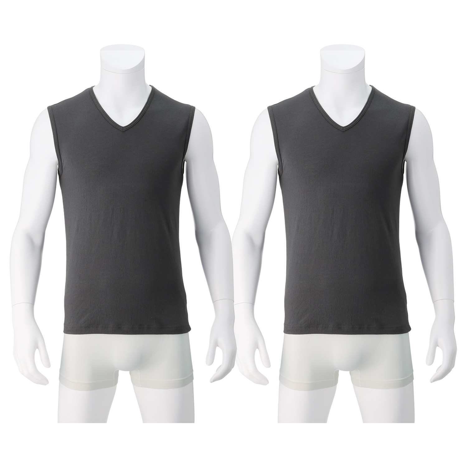 オトコの涼活 綿混ニット楊柳 スリーブレスシャツ 同色２枚セット ＜メンズ＞