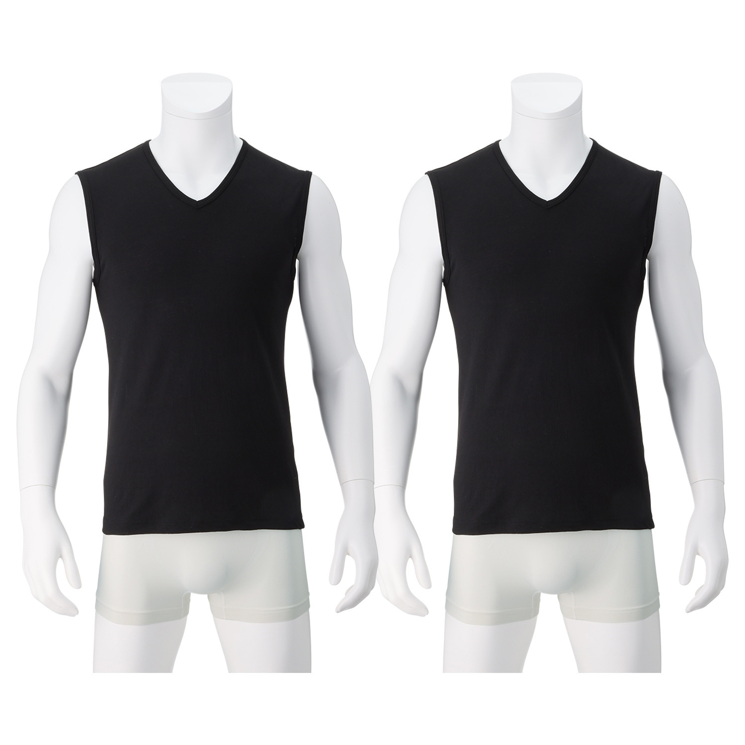 オトコの涼活 綿混ニット楊柳 スリーブレスシャツ 同色２枚セット ＜メンズ＞