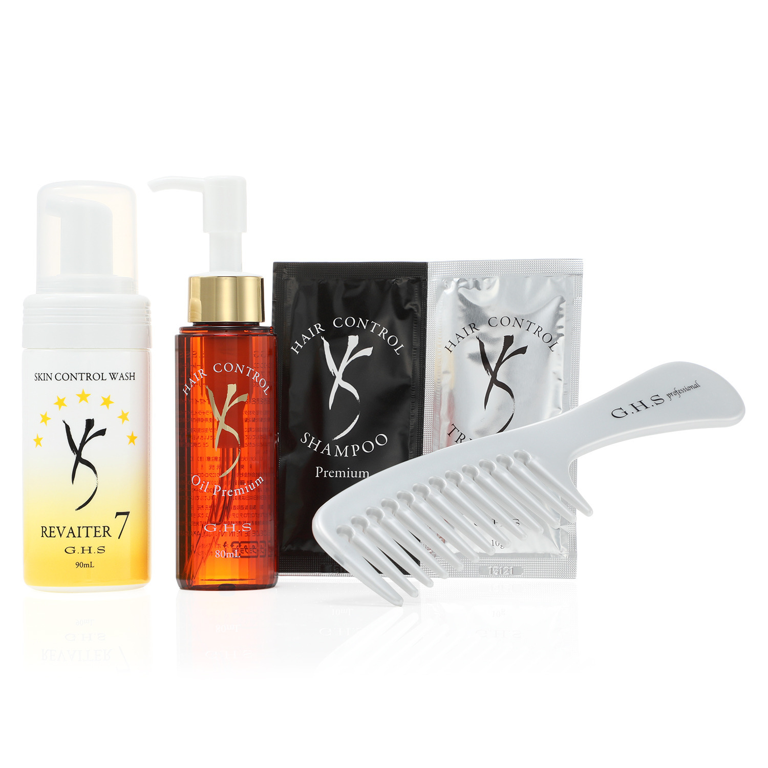 ジーエイチエス なめらかなツヤ美髪へ 髪を内外から補修する ヘアーコントロール オイルプレミアム コーム付スペシャルセット