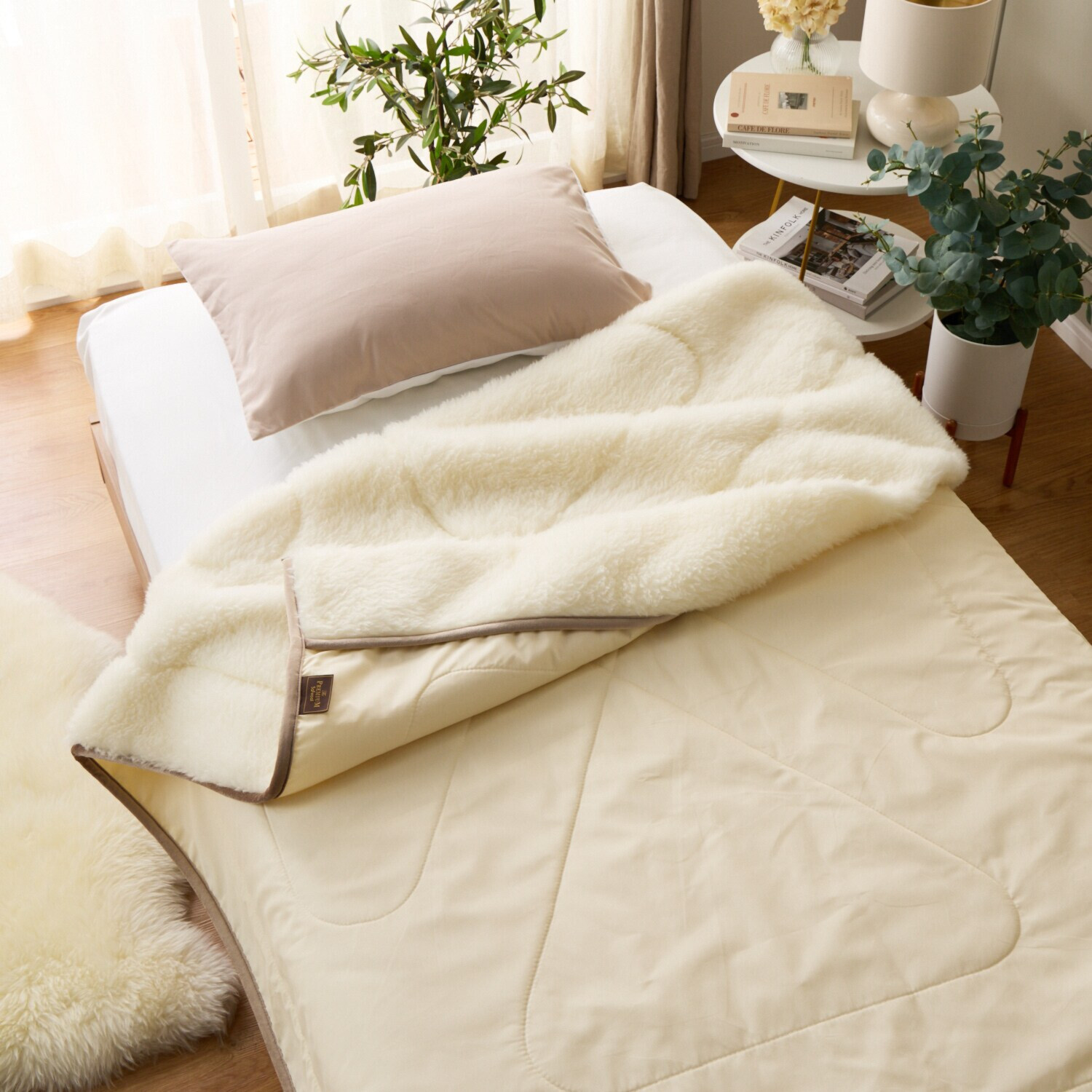 快眠博士　驚きの暖かさと 抜群のやわらかさ！ 厳選ラムズウール使用！ “ザ・プレミアム ソフゥール２” 掛け毛布＜シングル＞