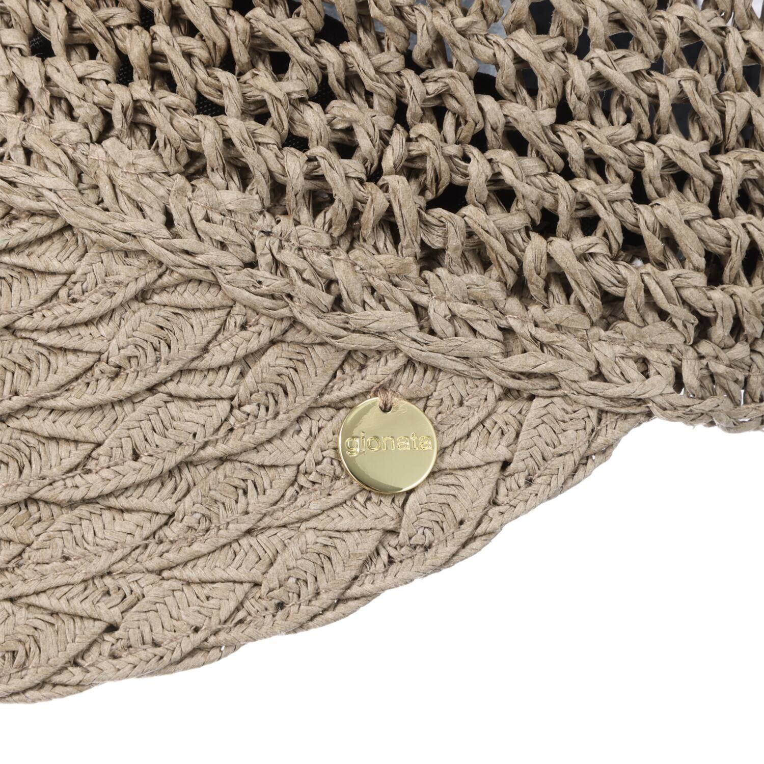 ジョナータ ＵＶカット 手編み＆ブレードブリム バイザーキャップ