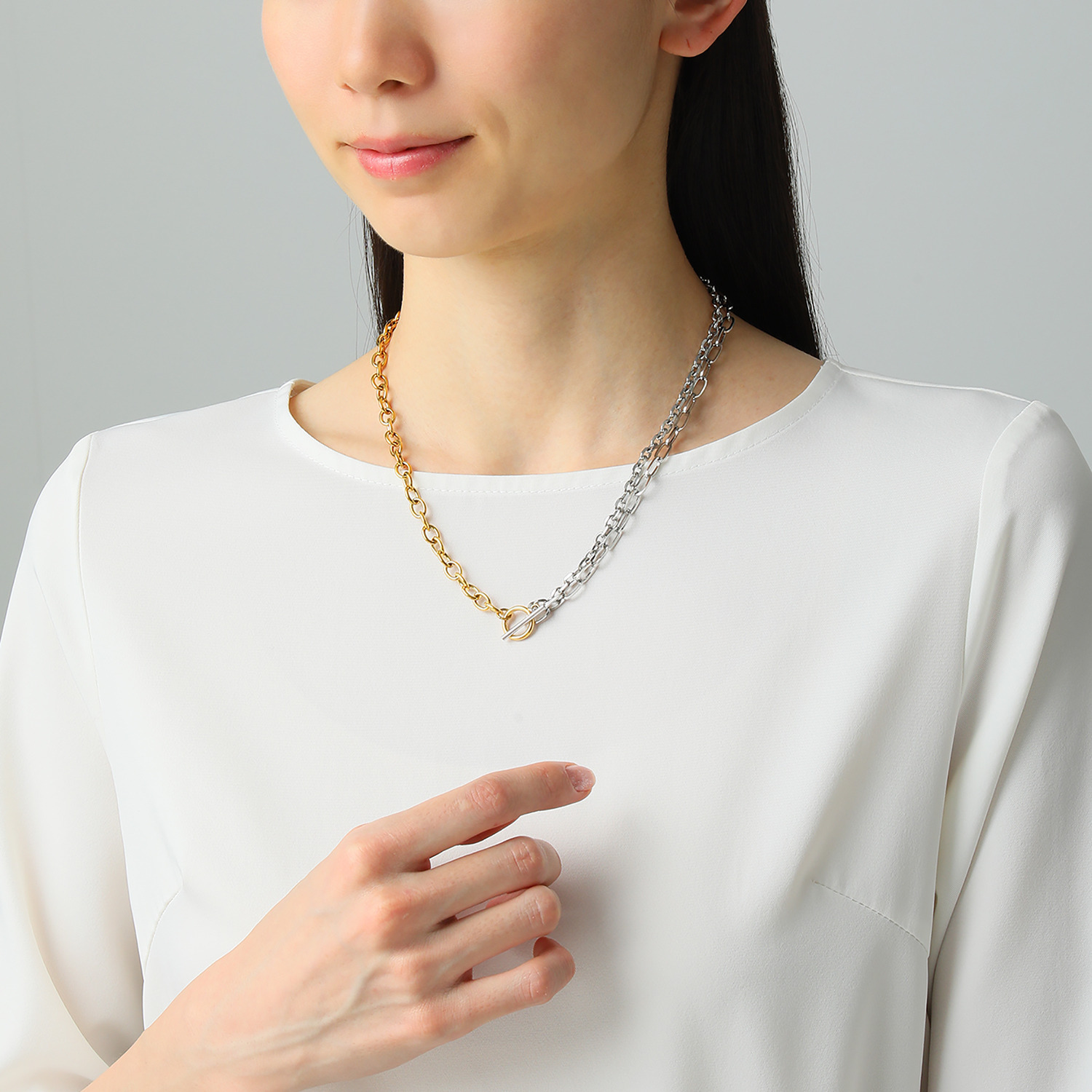 レクルール ステンレス ミックスデザイン マルチアレンジ ネックレス